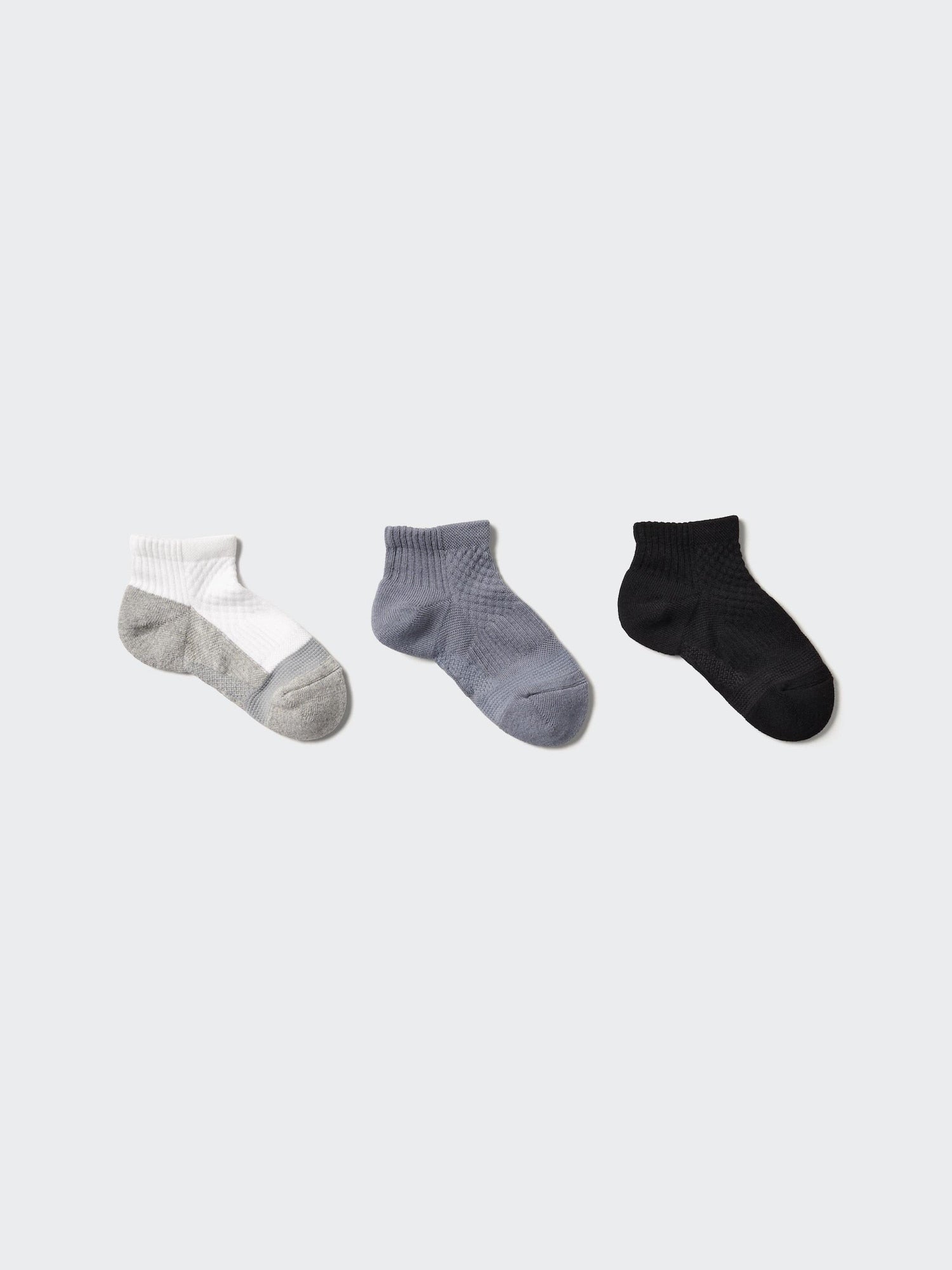KIDS Short Socks 3 Pairs (Support) - WHITE