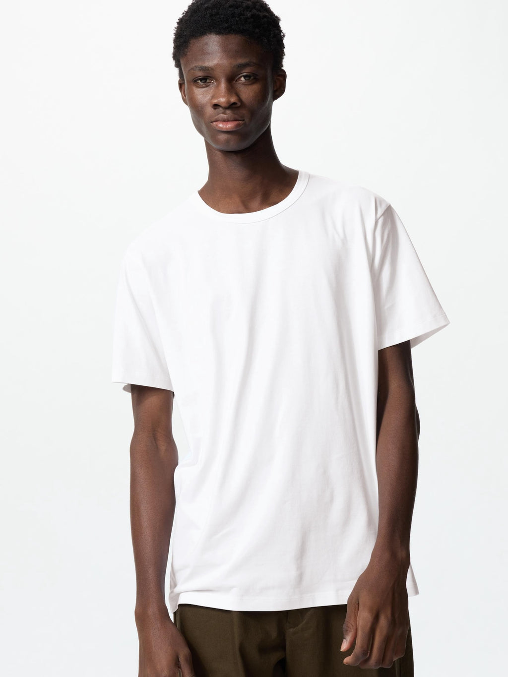 AIRism Cotton Crew Neck Short Sleeve T-Shirt - WHITE