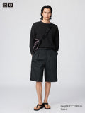 Pleated Wide Shorts - BROWN