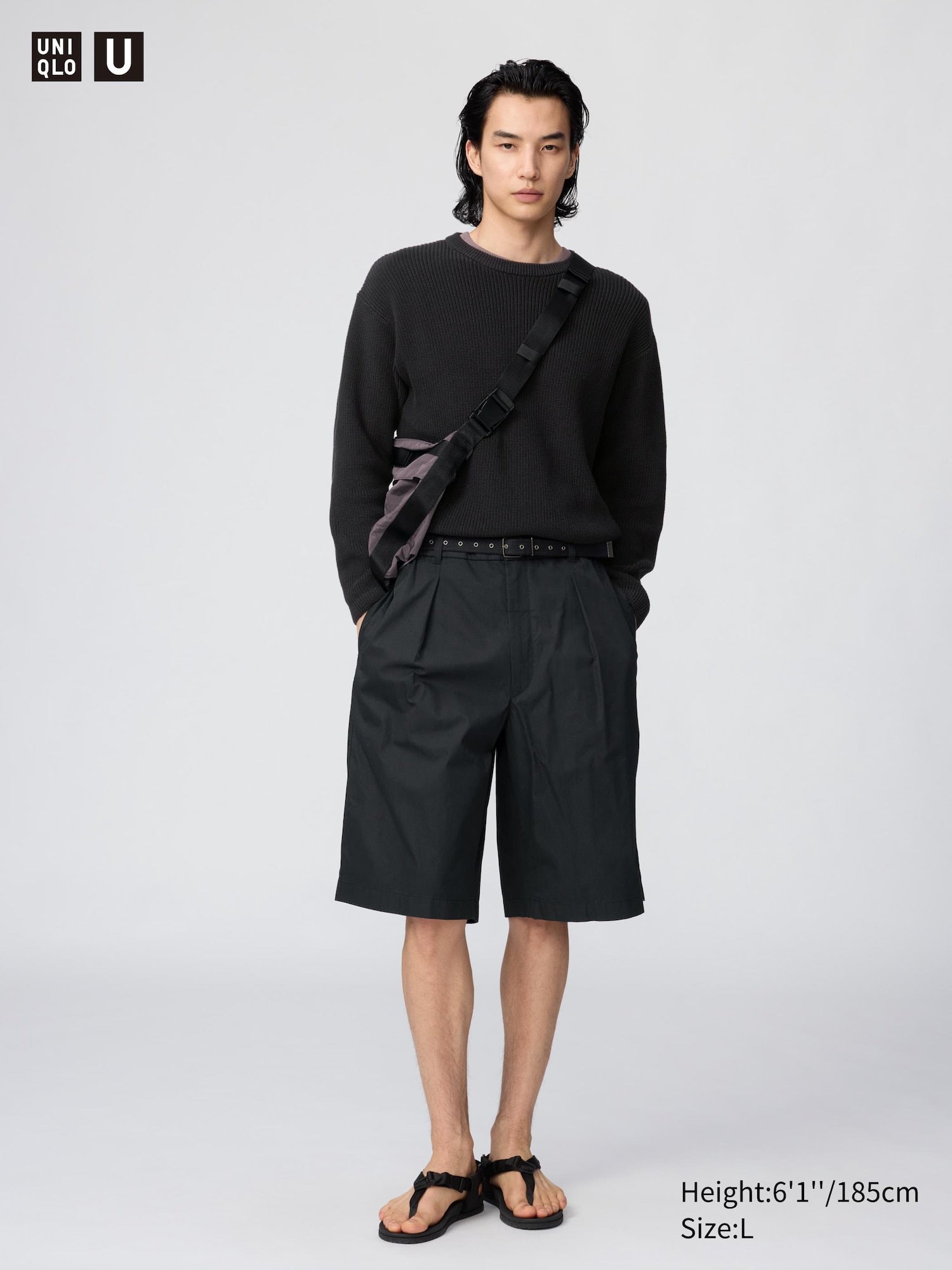 Pleated Wide Shorts - BROWN