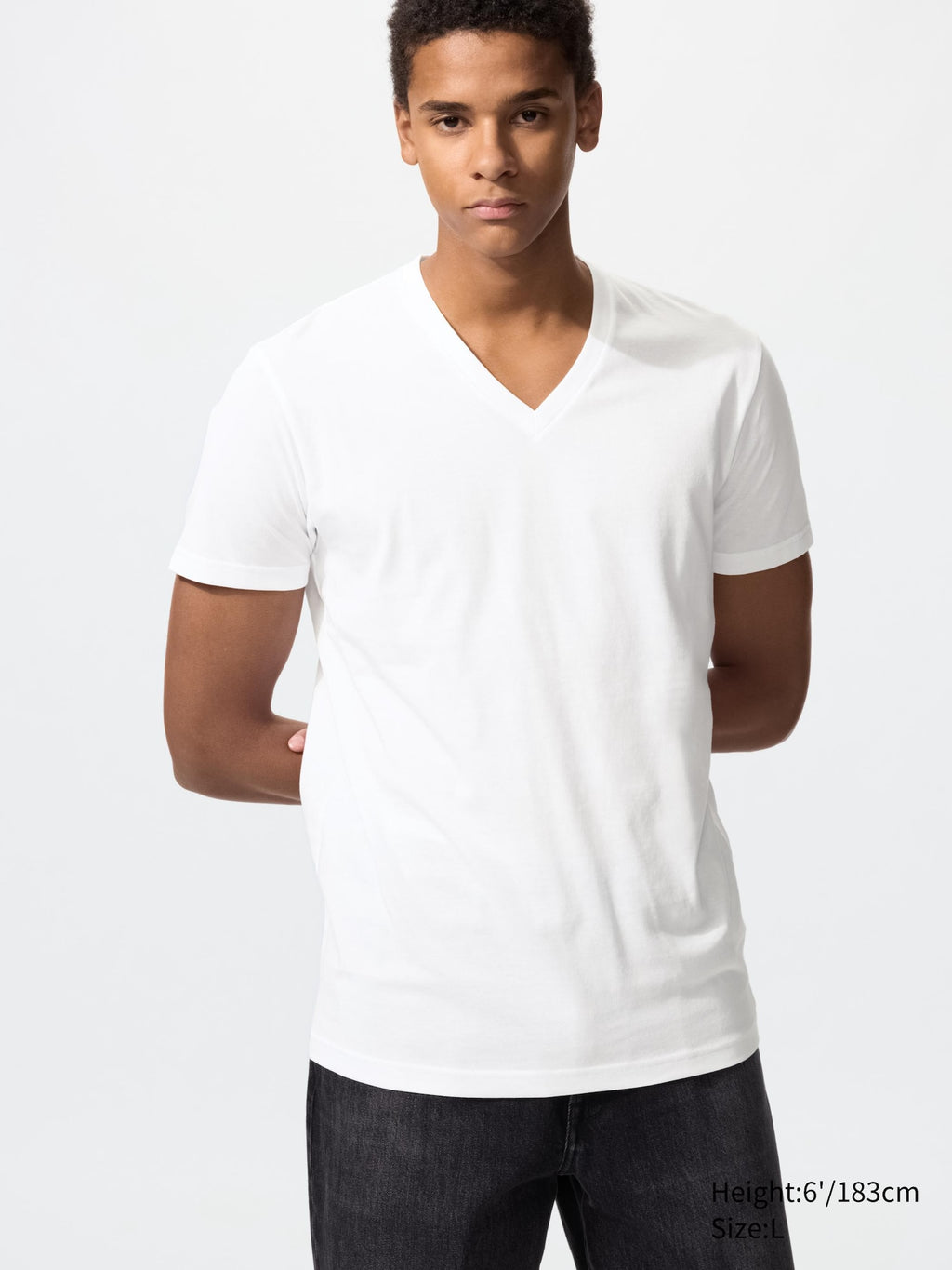 Dry V Neck T-Shirt - WHITE