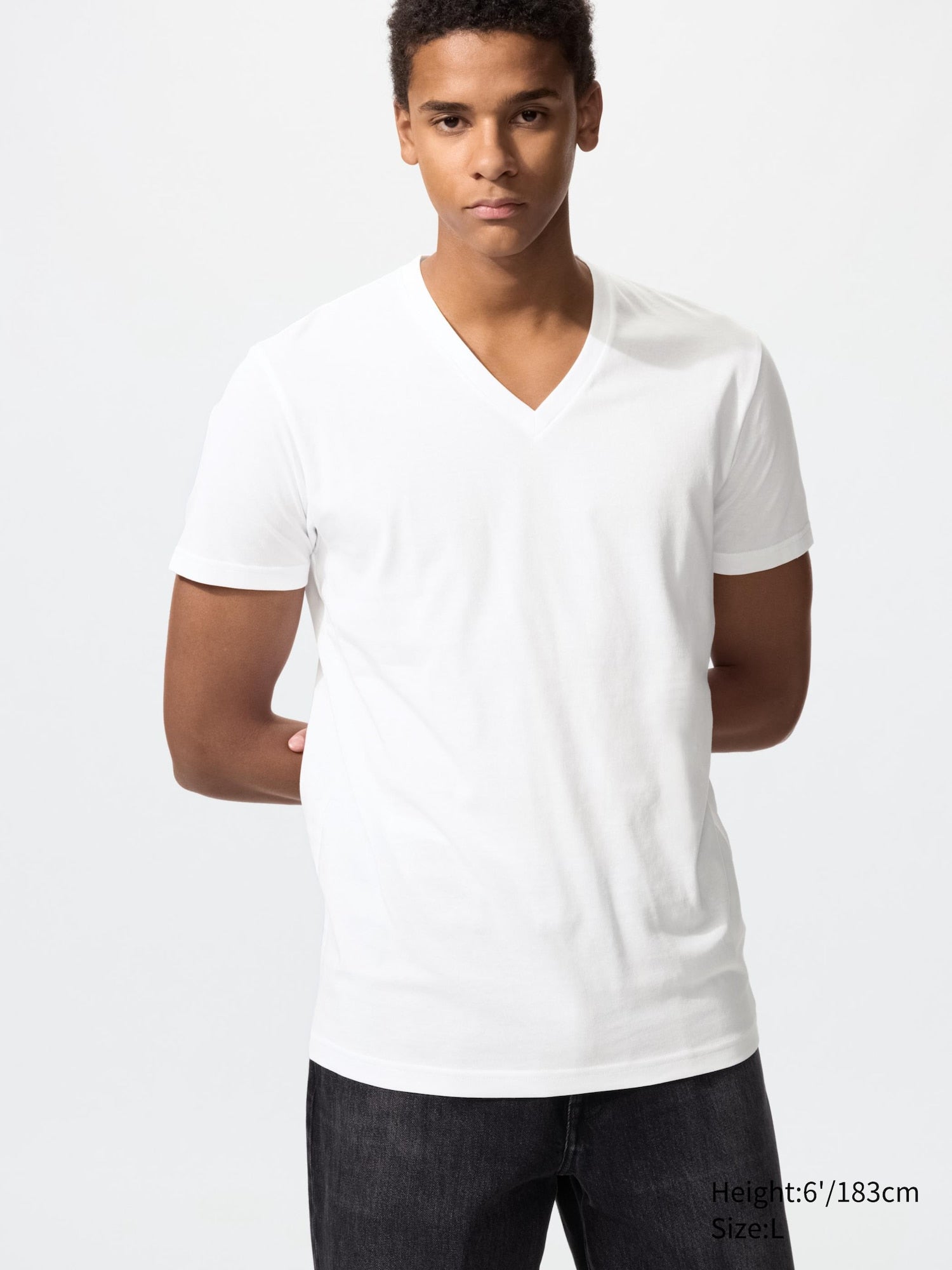 Dry V Neck T-Shirt - WHITE