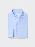 Super Non Iron Jersey Slim Fit Long Sleeve Shirt Striped (Regular) - BLUE