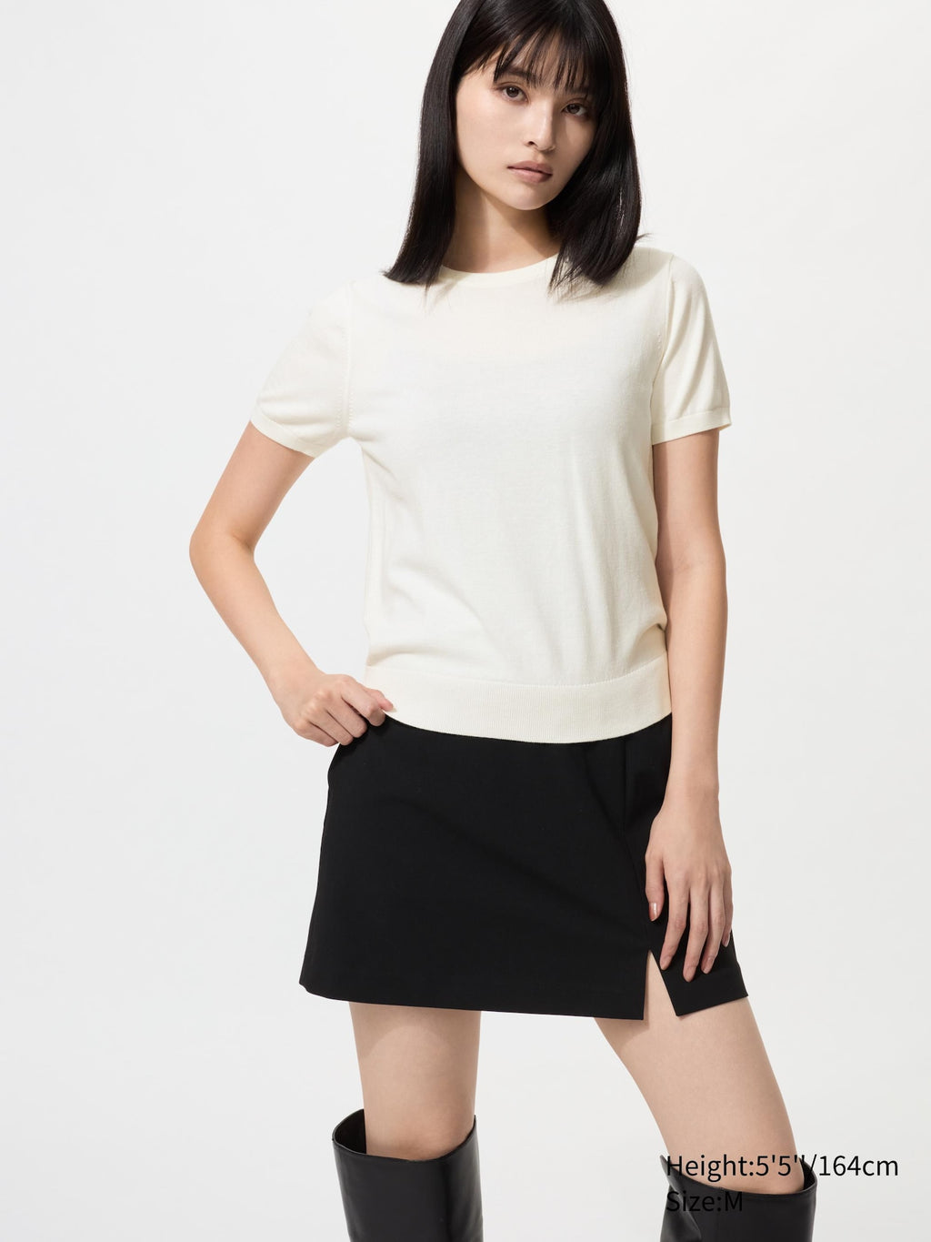 UV Protection Crew Neck Sweater - OFF WHITE