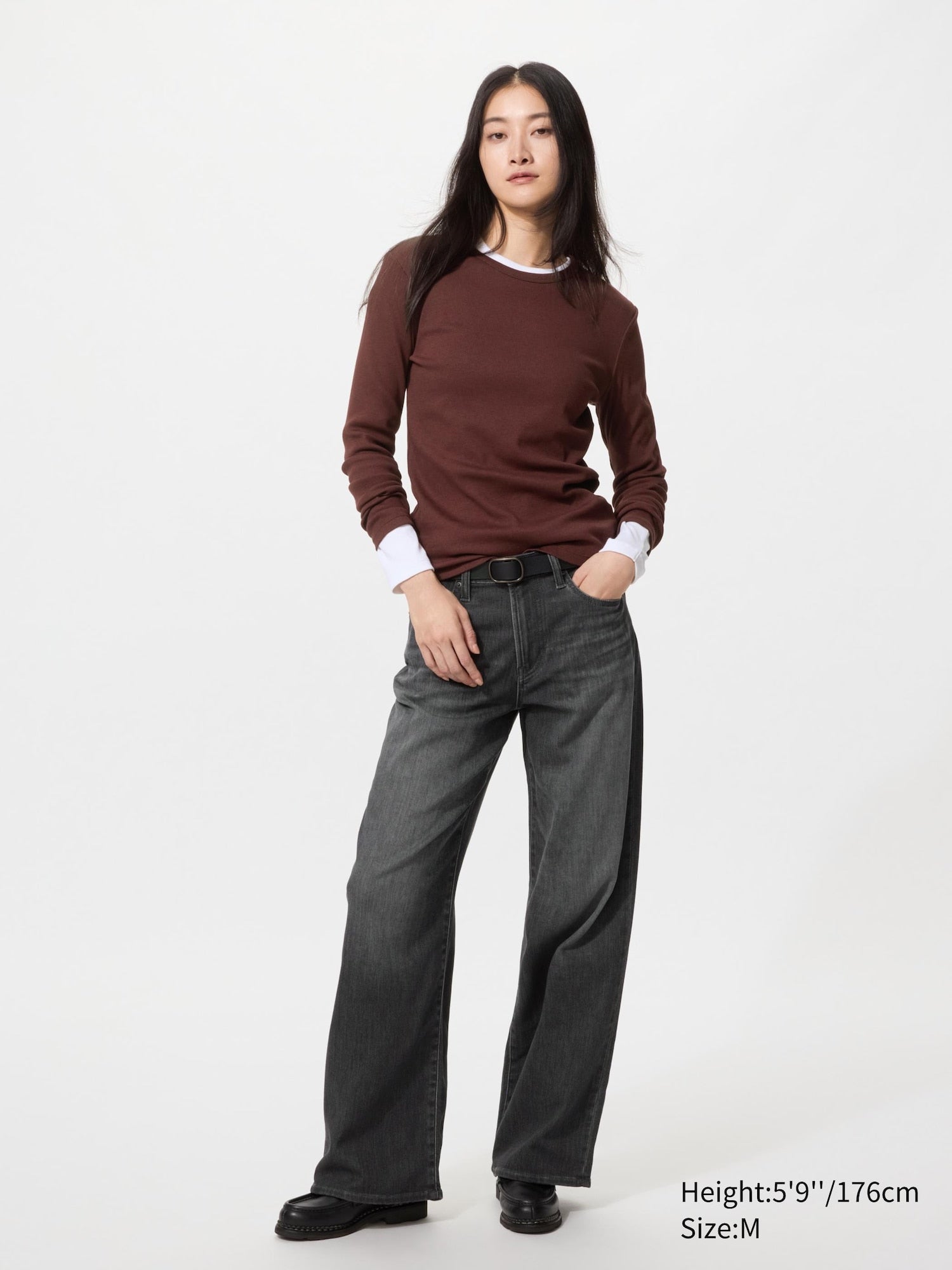 EZY Wide Straight Jeans (Longer Length) - GRAY