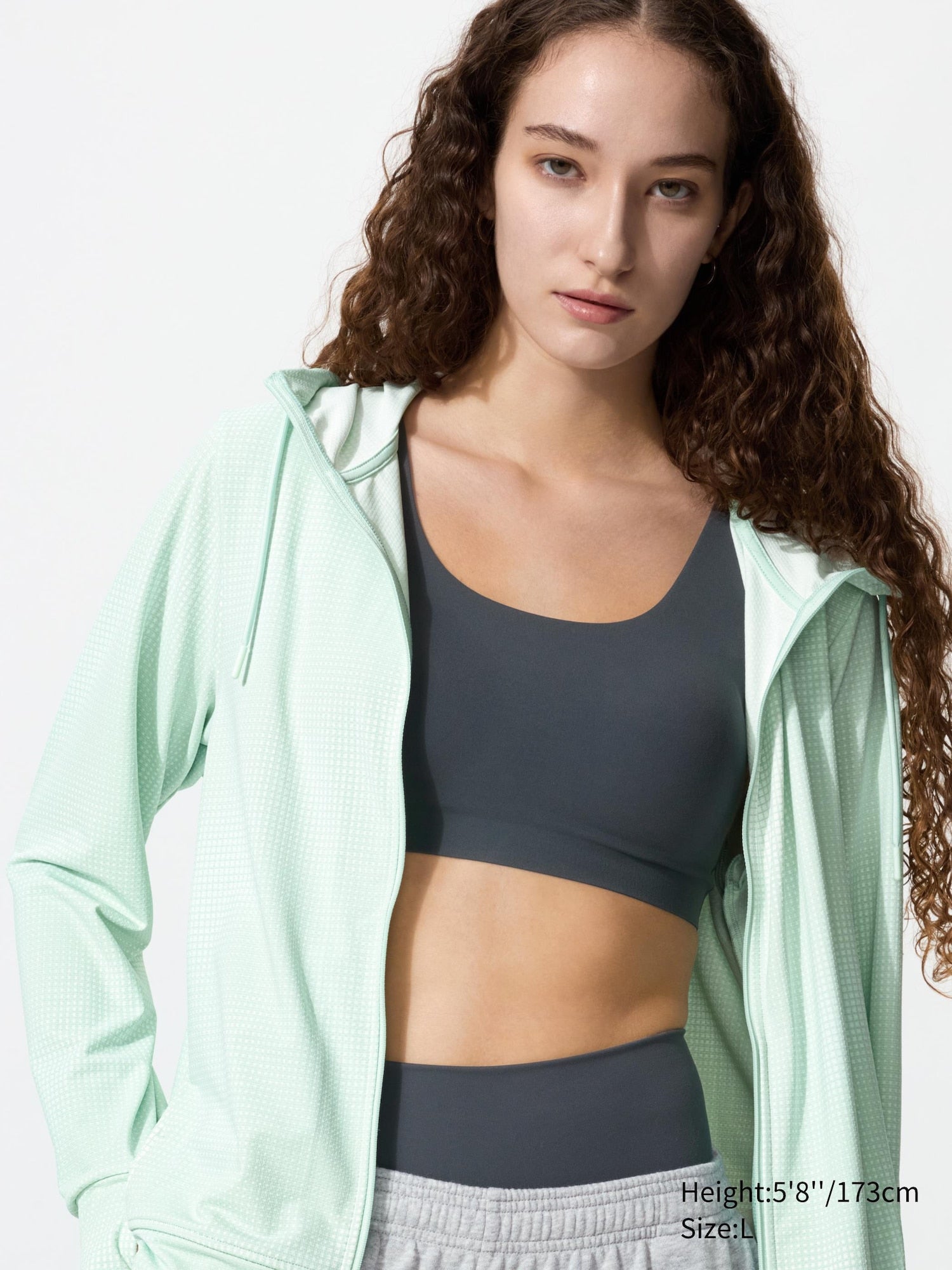 AIRism UV Protection Full-Zip Hoodie - GREEN