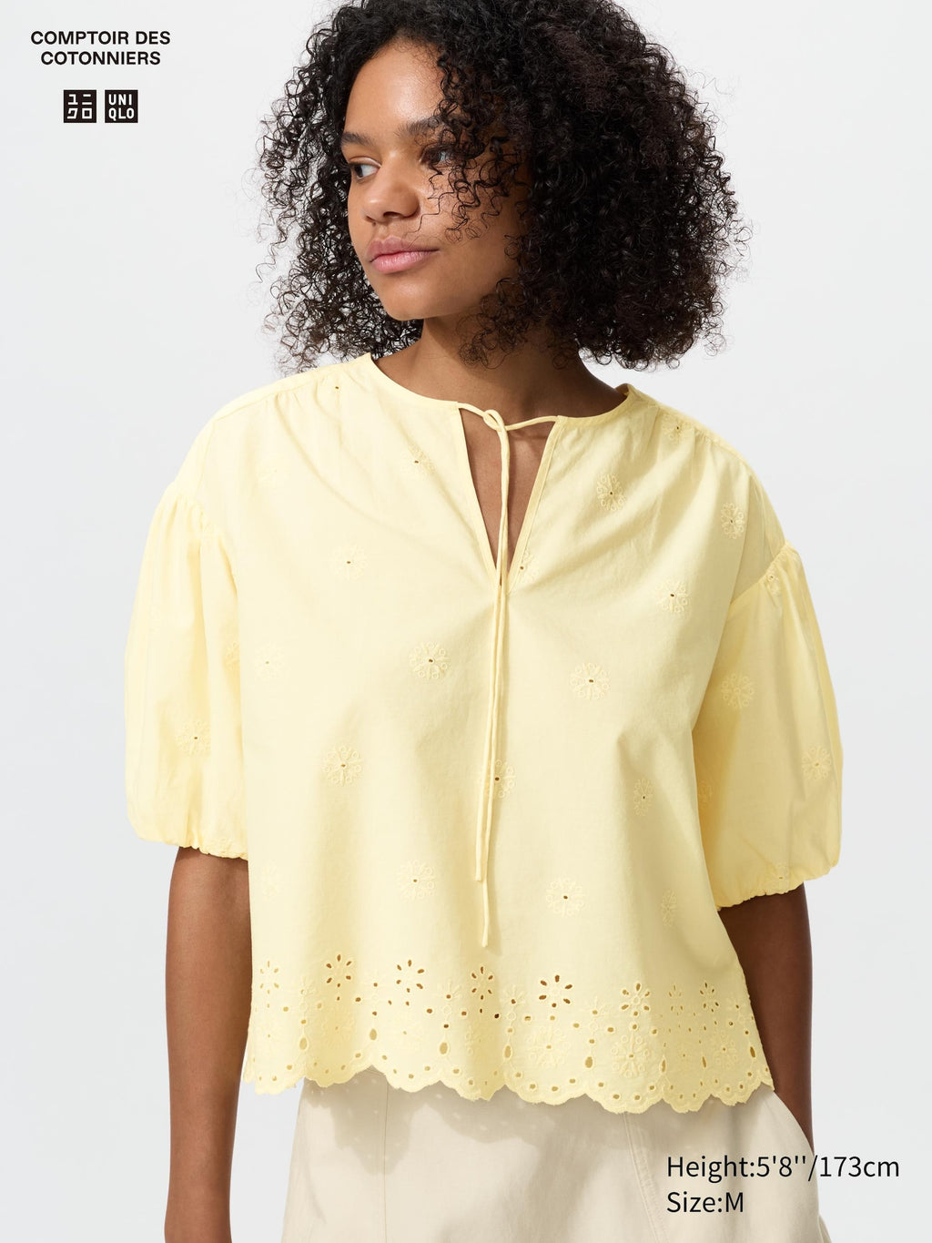 Embroidery Blouse Half Sleeve - OFF WHITE