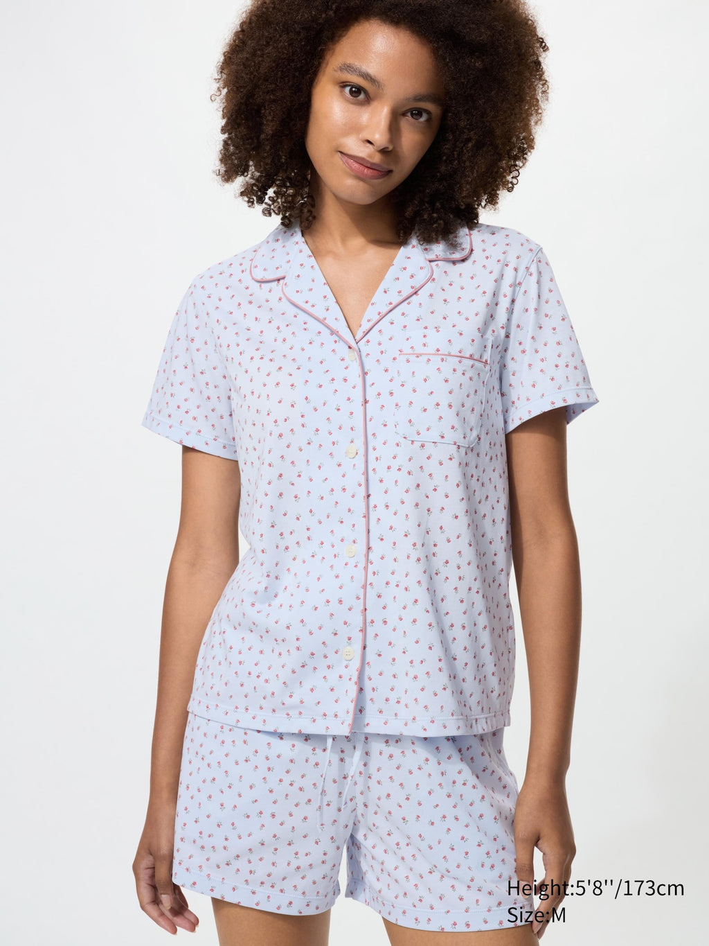 AIRism Cotton Pajamas Short Sleeve Print - OFF WHITE