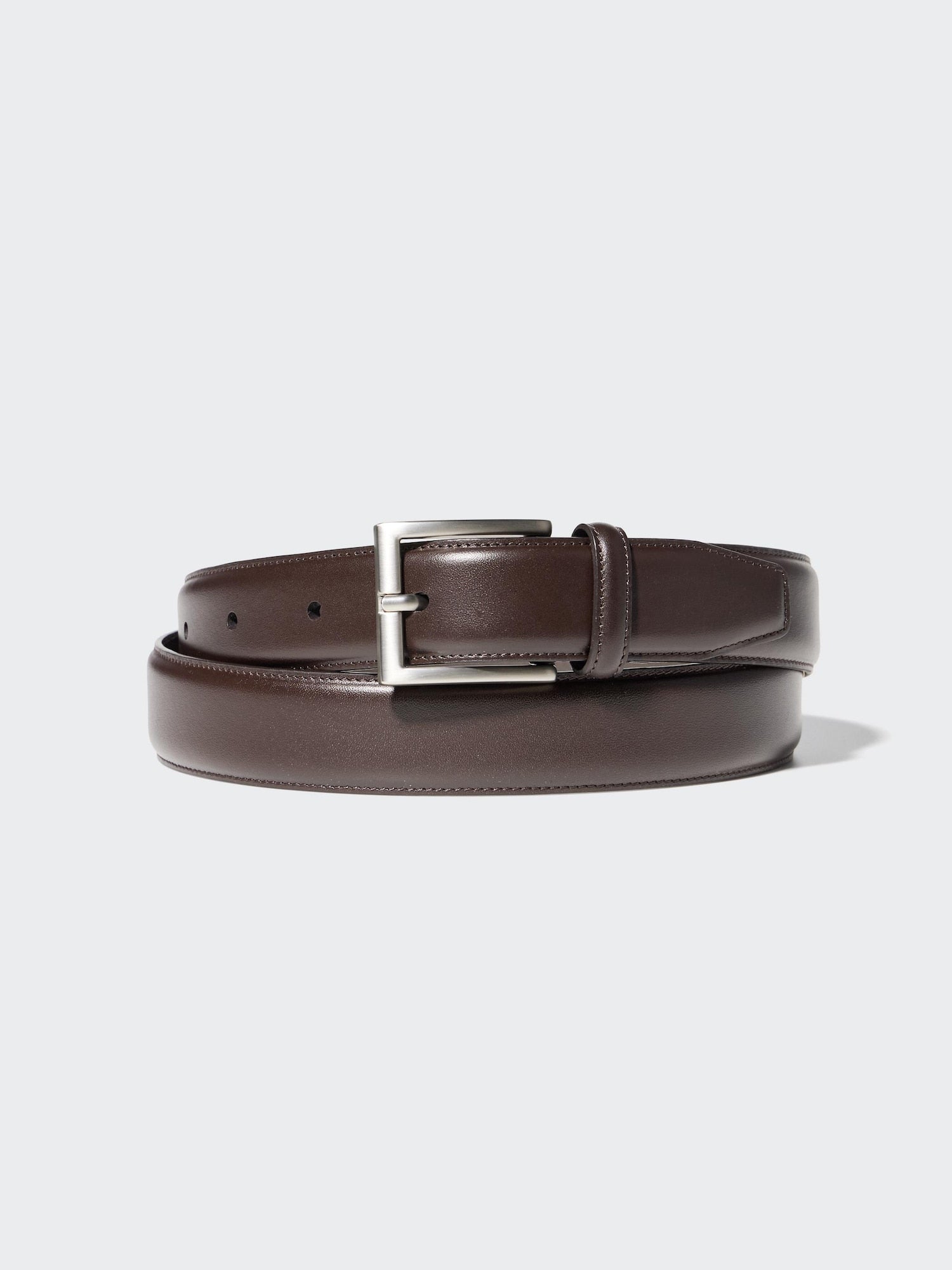 Italian Leather Stitched Belt - BLACK