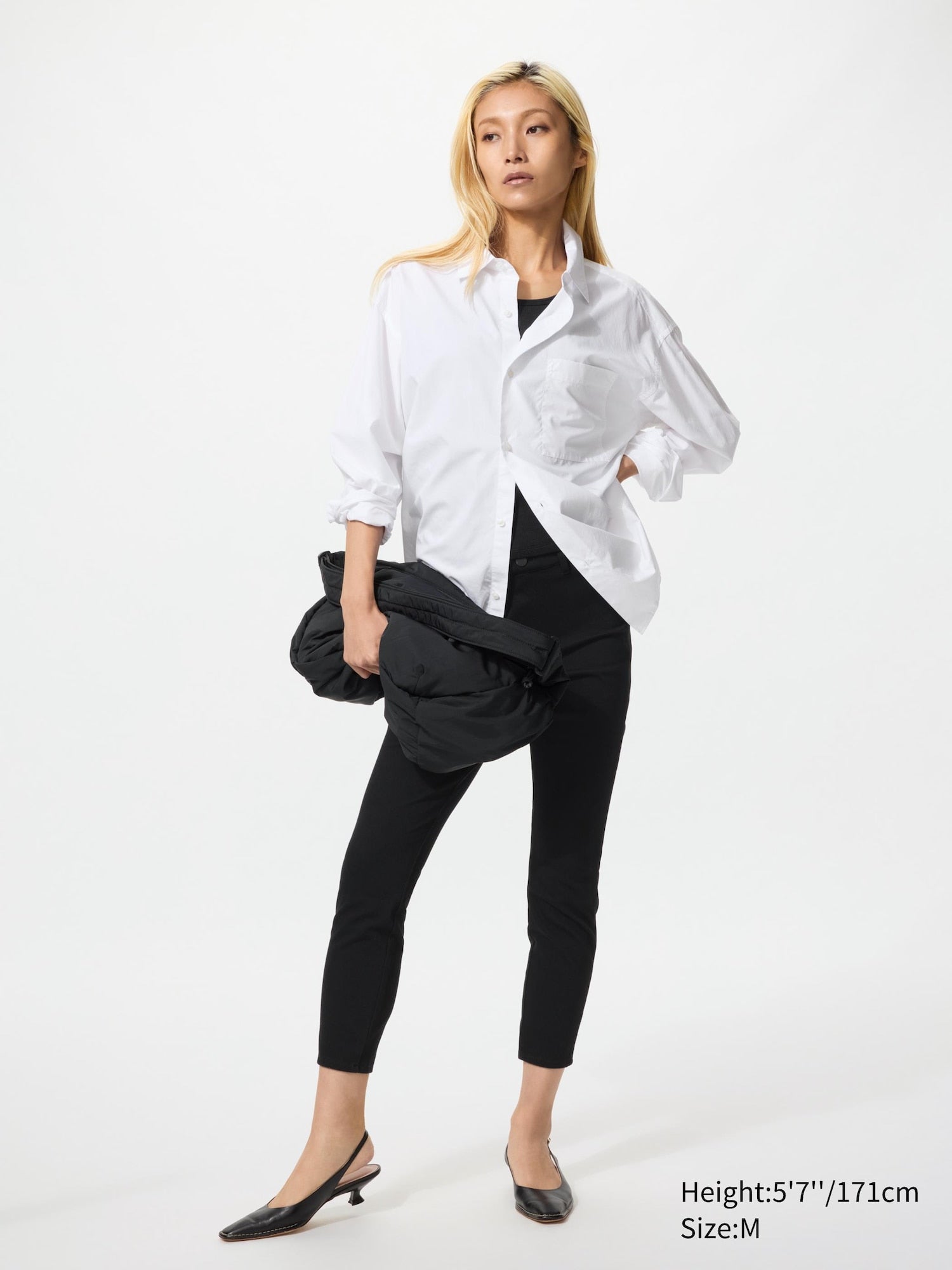 Ultra Stretch Cropped Leggings Pants - WHITE