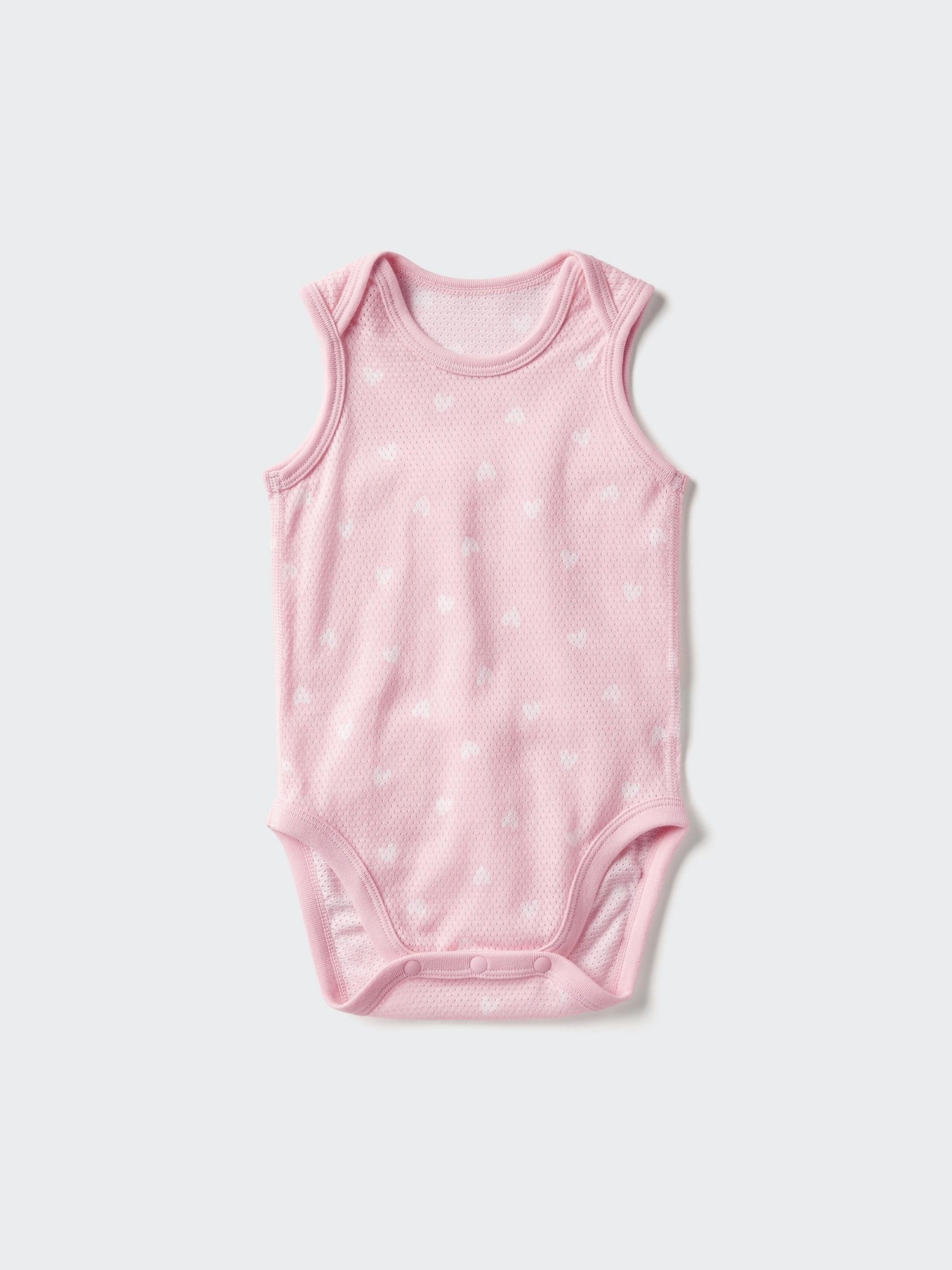 Cotton Mesh Bodysuit Sleeveless - PINK