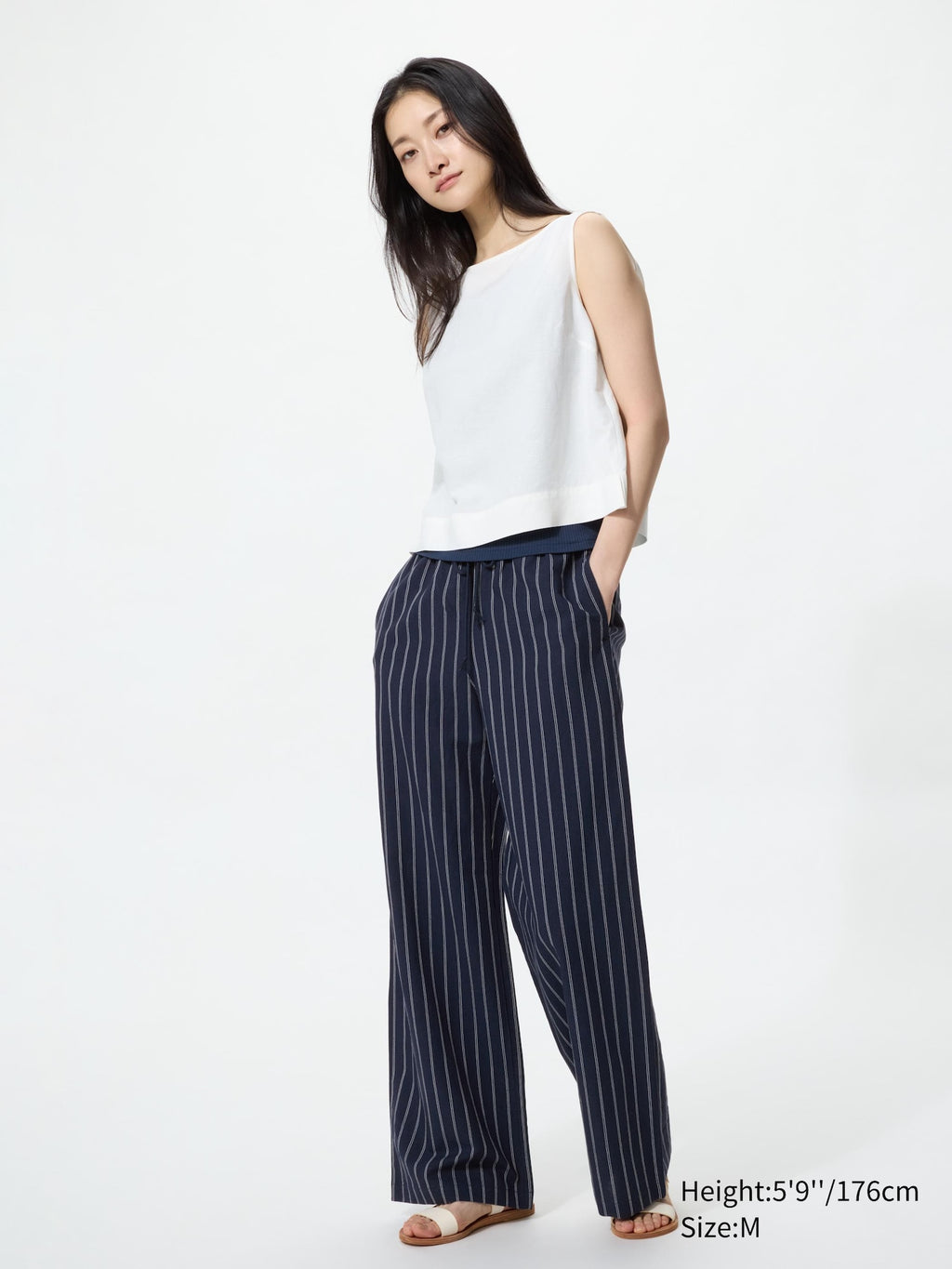 Linen Blend Easy Pants (Longer Length) - OFF WHITE