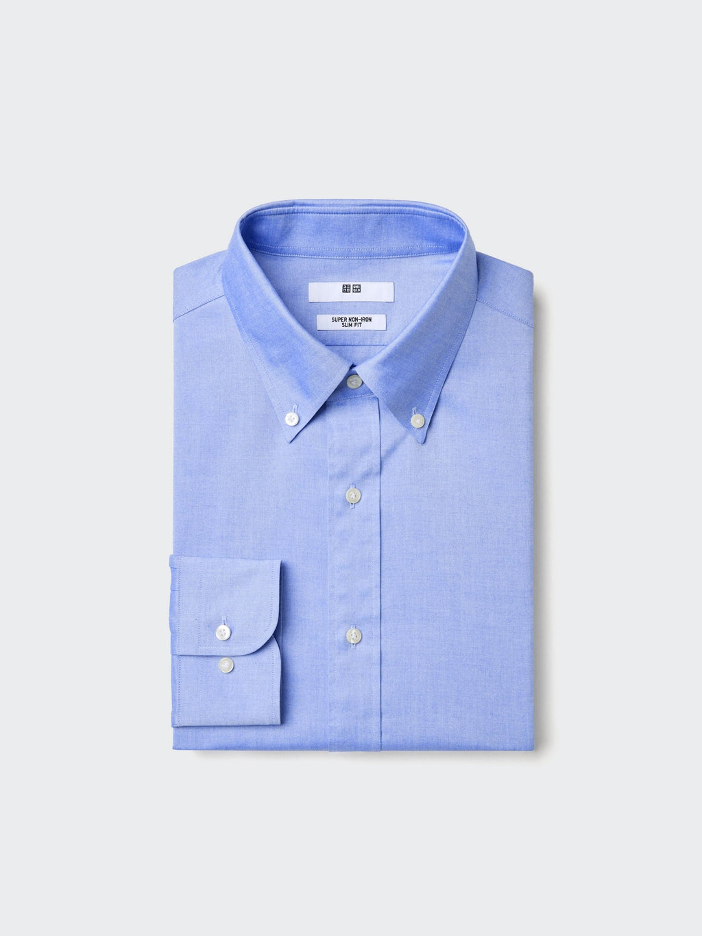 Super Non Iron Slim Fit No Pocket Long Sleeve Shirt (Button-down) - WHITE