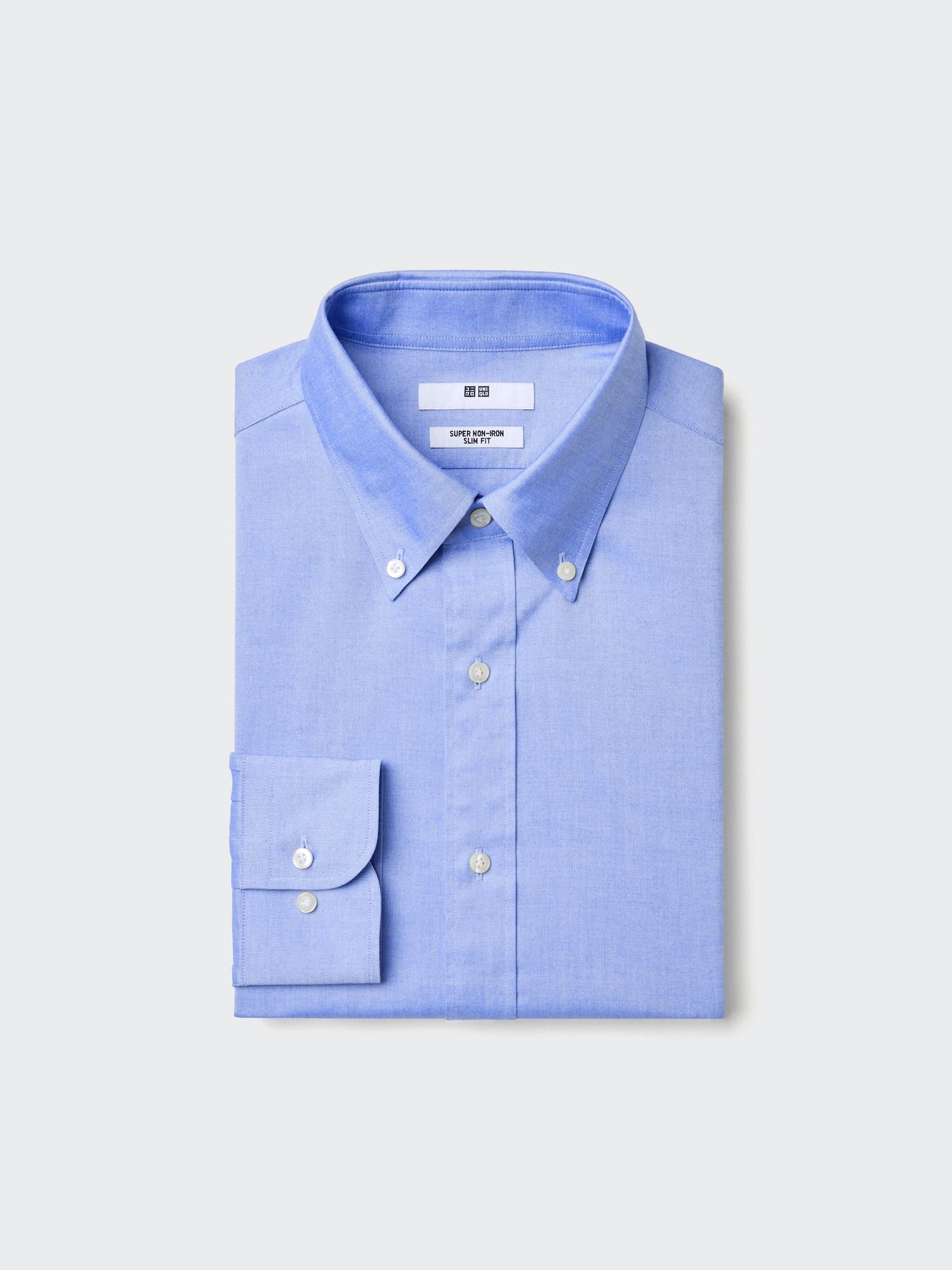 Super Non Iron Slim Fit No Pocket Long Sleeve Shirt (Button-down) - WHITE