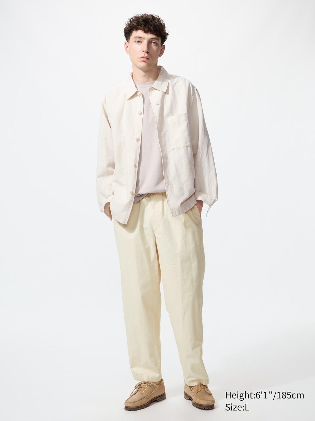 Linen Blend Easy Pants - BLACK