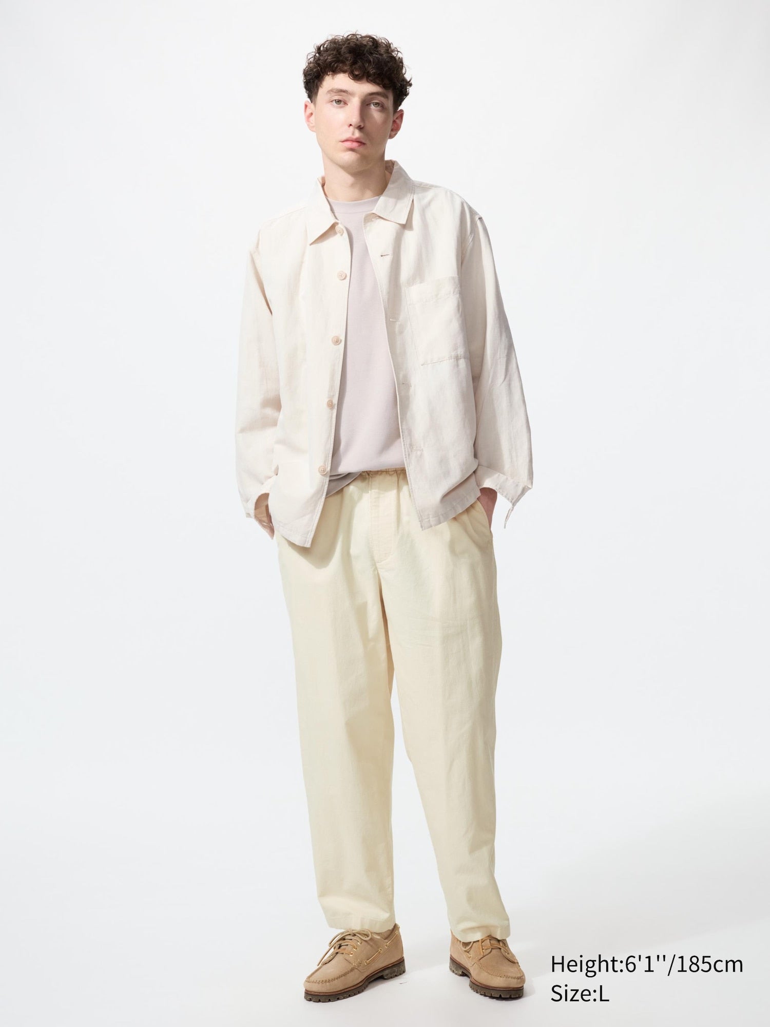 Linen Blend Easy Pants - BLACK