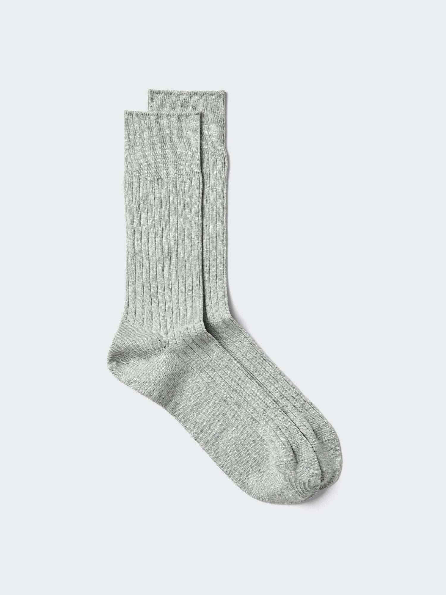 Supima Cotton Wide Ribbed Socks - GRAY