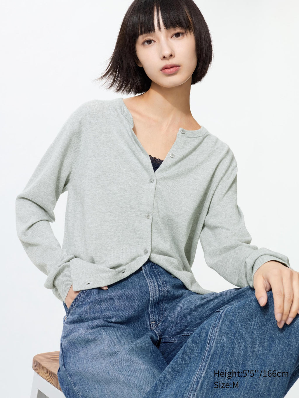 UV Protection Crew Neck Cardigan - OFF WHITE