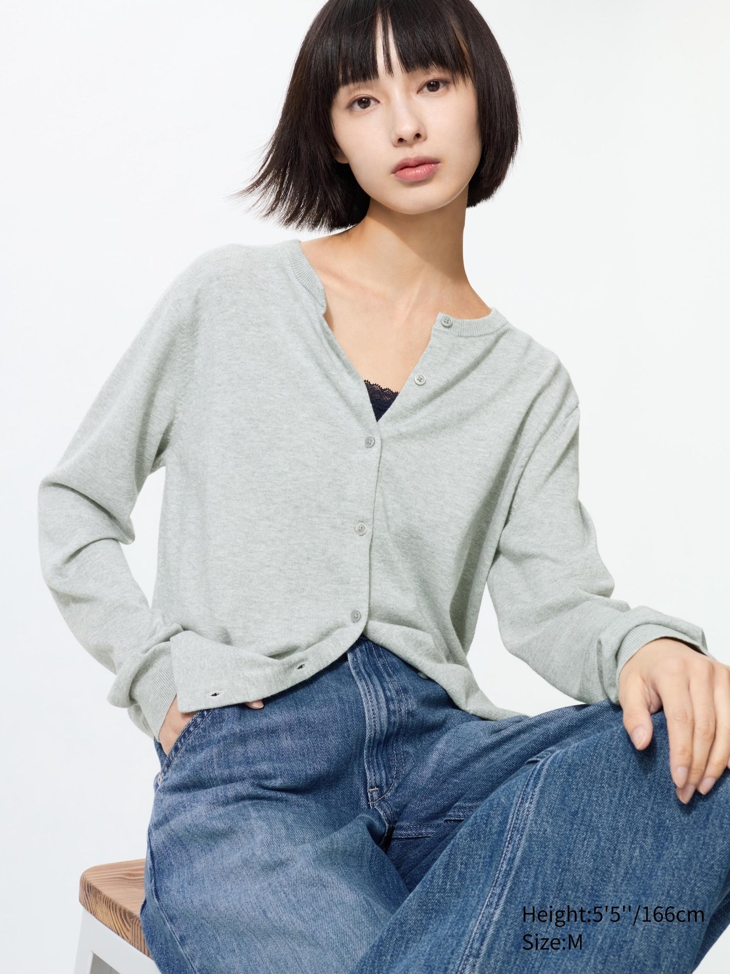 UV Protection Crew Neck Cardigan - OFF WHITE