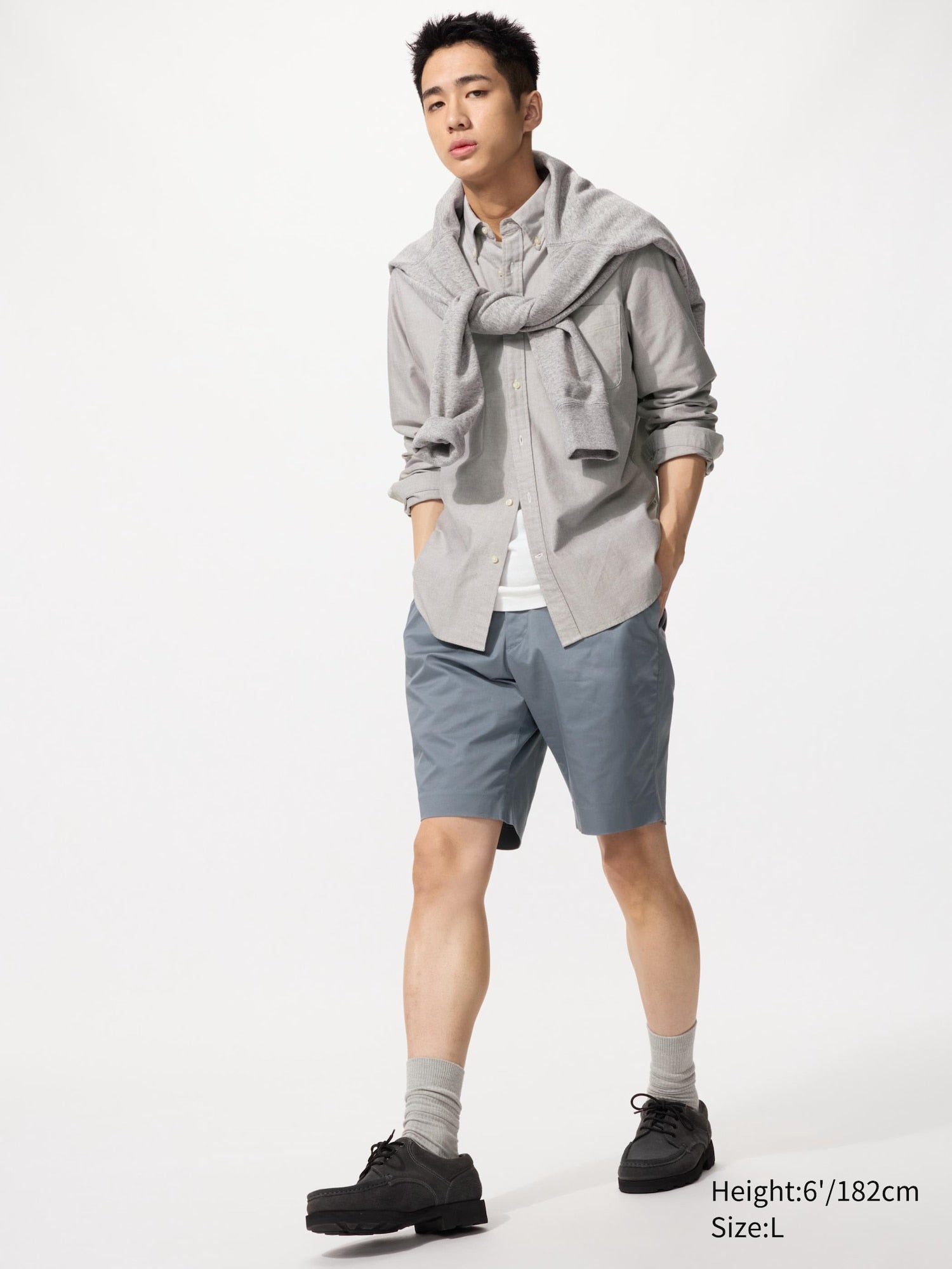 Stretch Slim Fit Shorts - WHITE