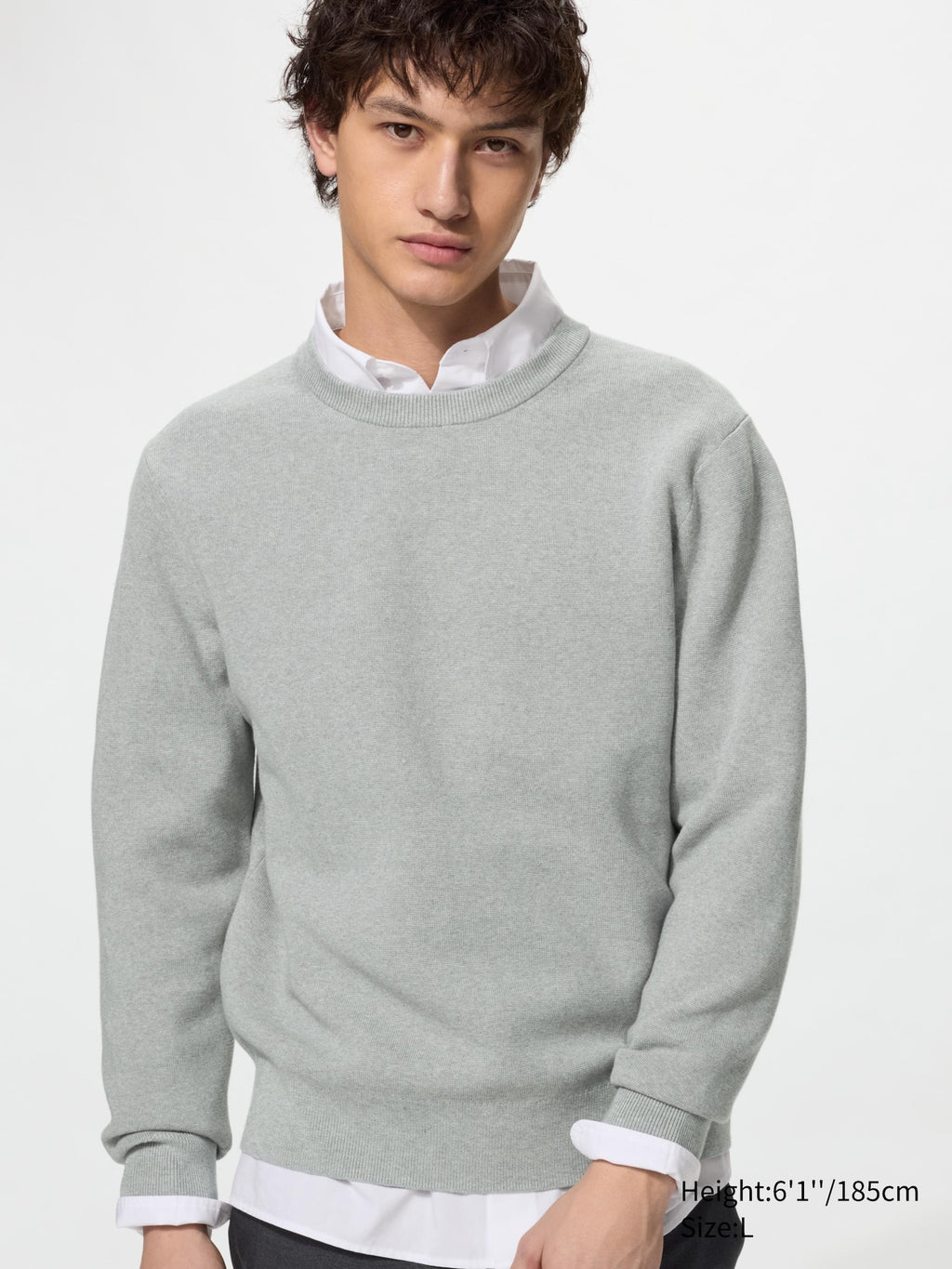 Washable Milano Ribbed Crew Neck Sweater - OFF WHITE