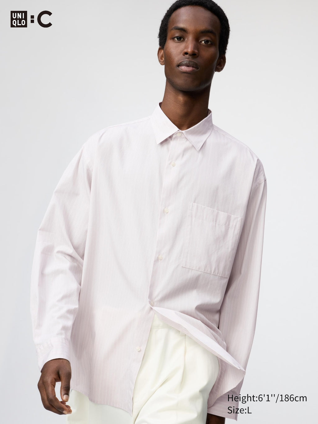 Broadcloth Oversized Shirt Long Sleeve - BLUE