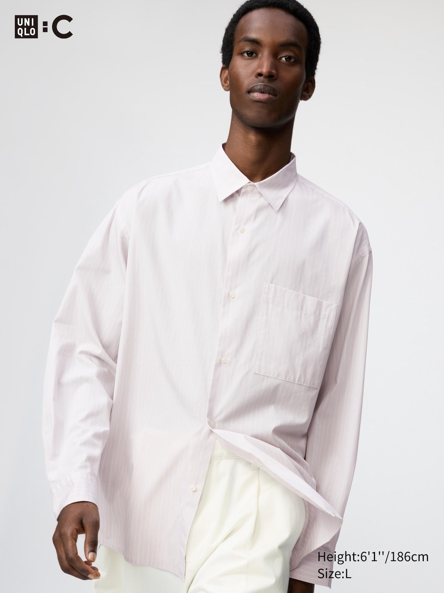 Broadcloth Oversized Shirt Long Sleeve - BLUE