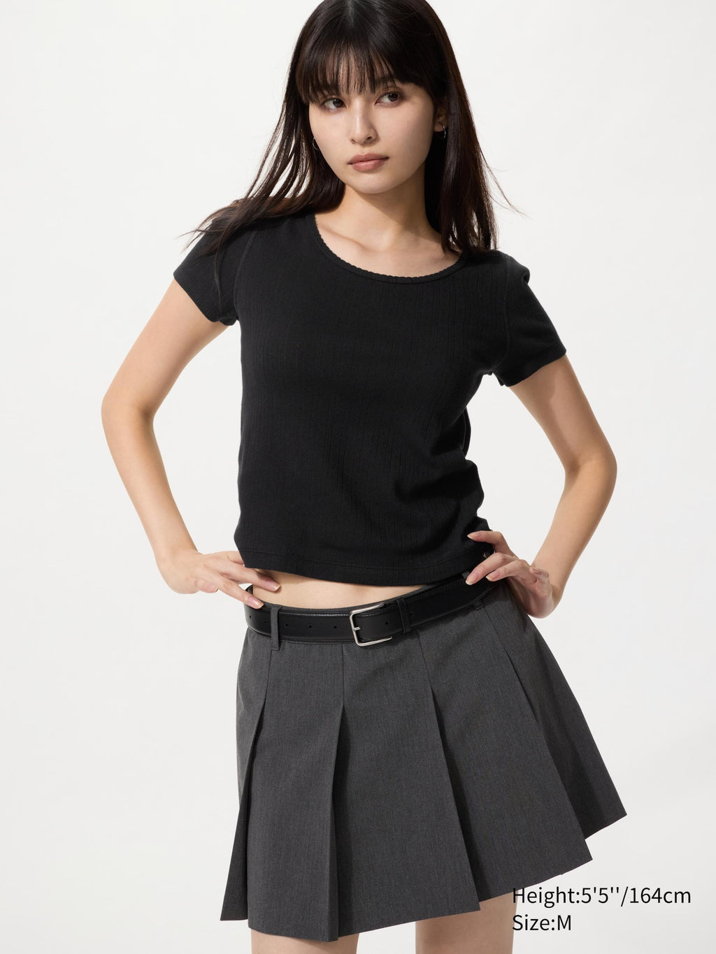 Pointelle Round Neck Mini T - WHITE