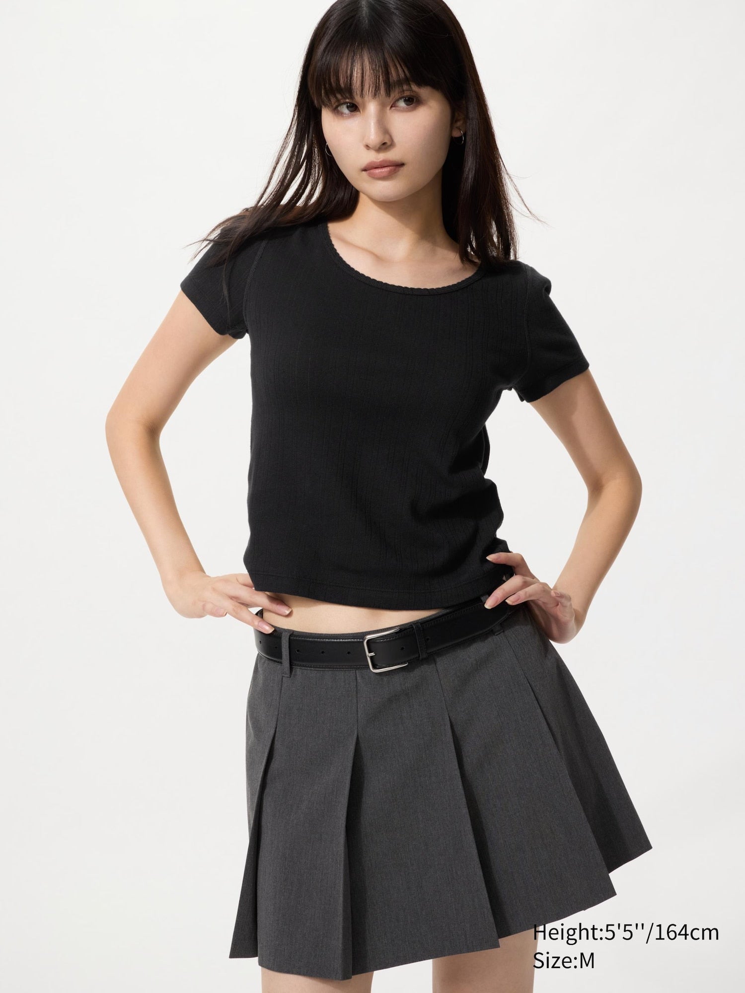 Pointelle Round Neck Mini T - WHITE