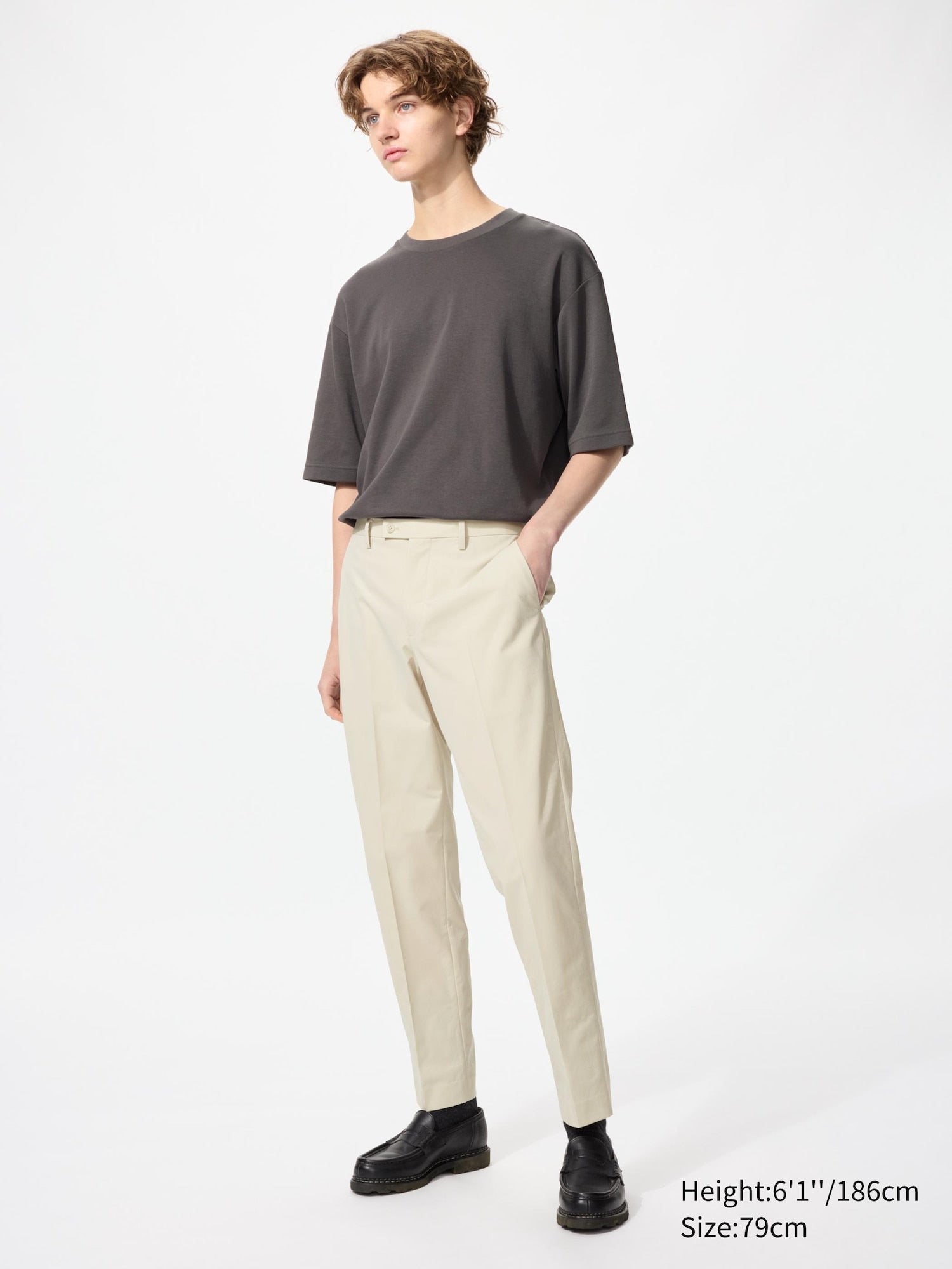 Miracle Air Pants (Cotton Like) (Length: 76・85cm) (Co-ord) - BLACK