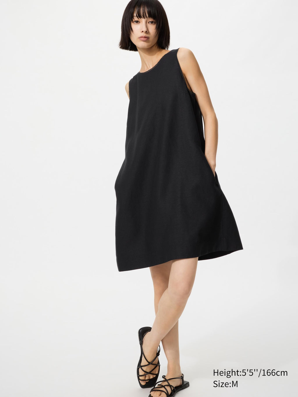 Linen Blend Mini Dress - RED