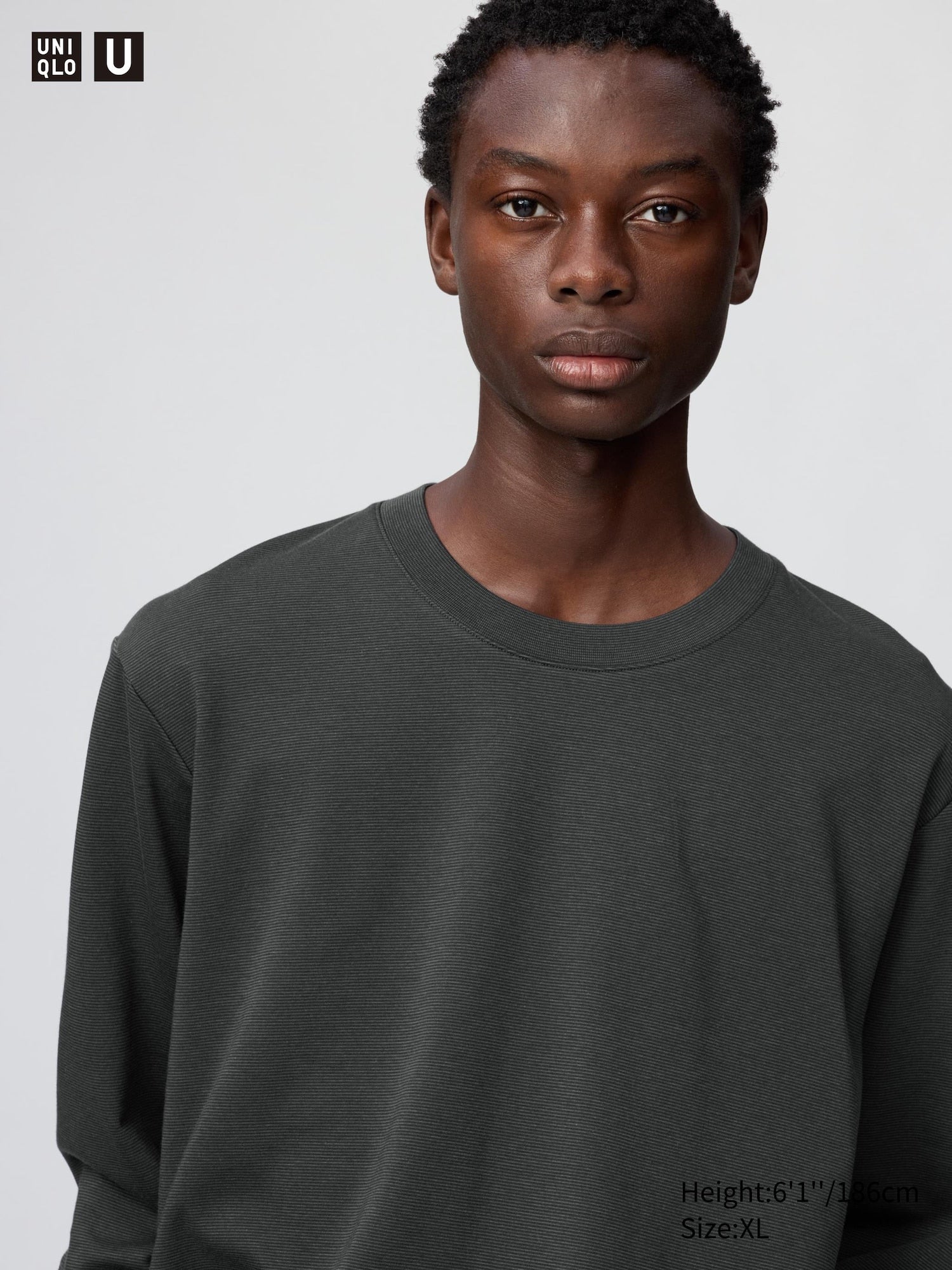 AIRism Cotton Striped T-Shirt Long Sleeve - WHITE