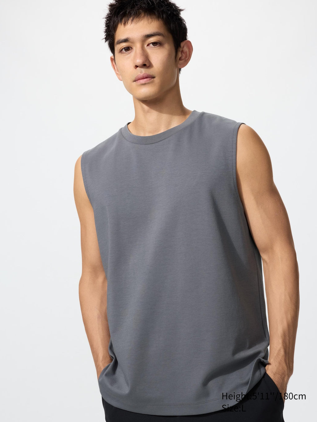 AIRism Cotton Sleeveless T-Shirt - WHITE