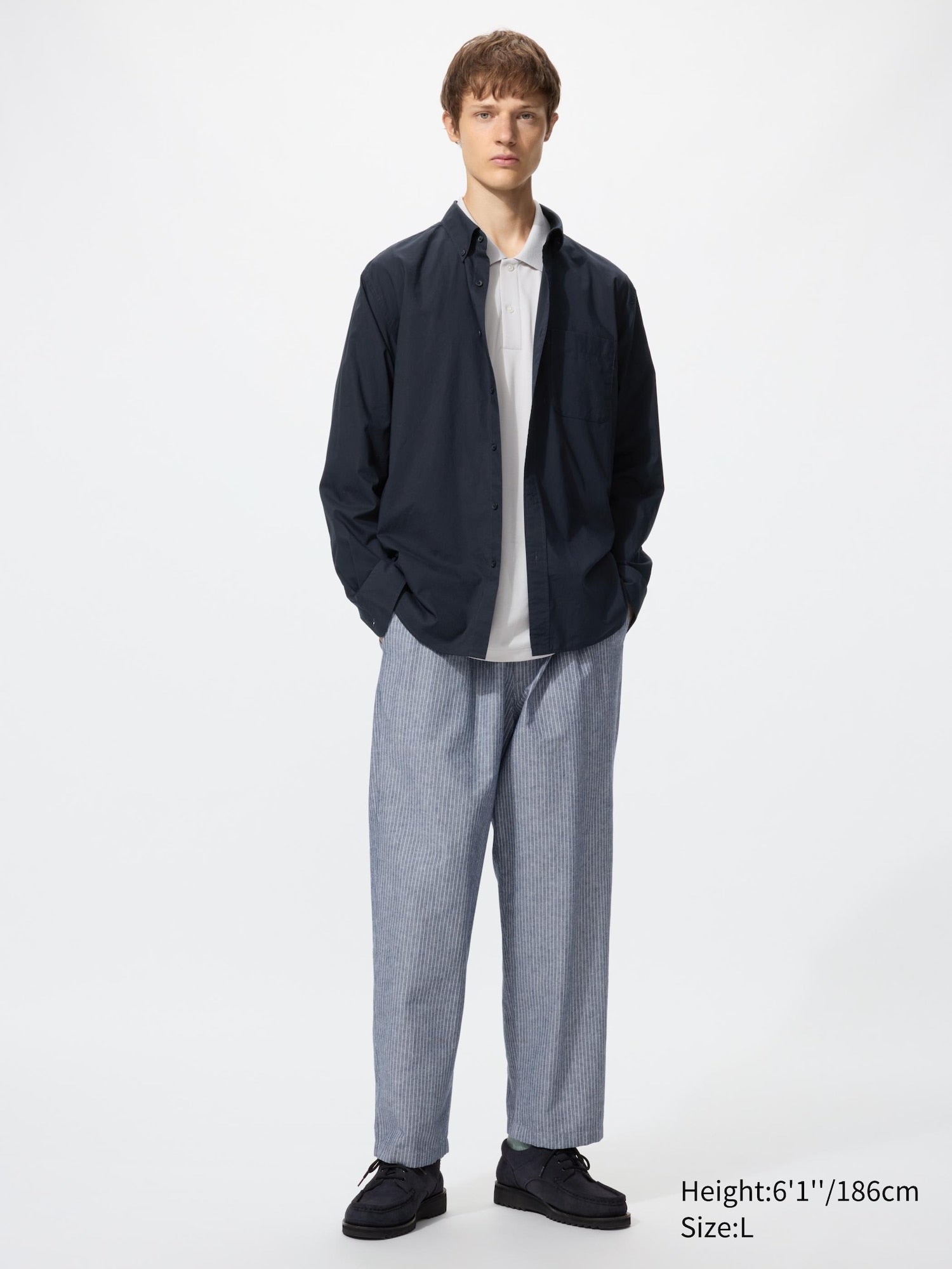 Linen Blend Easy Ankle Pants - BEIGE