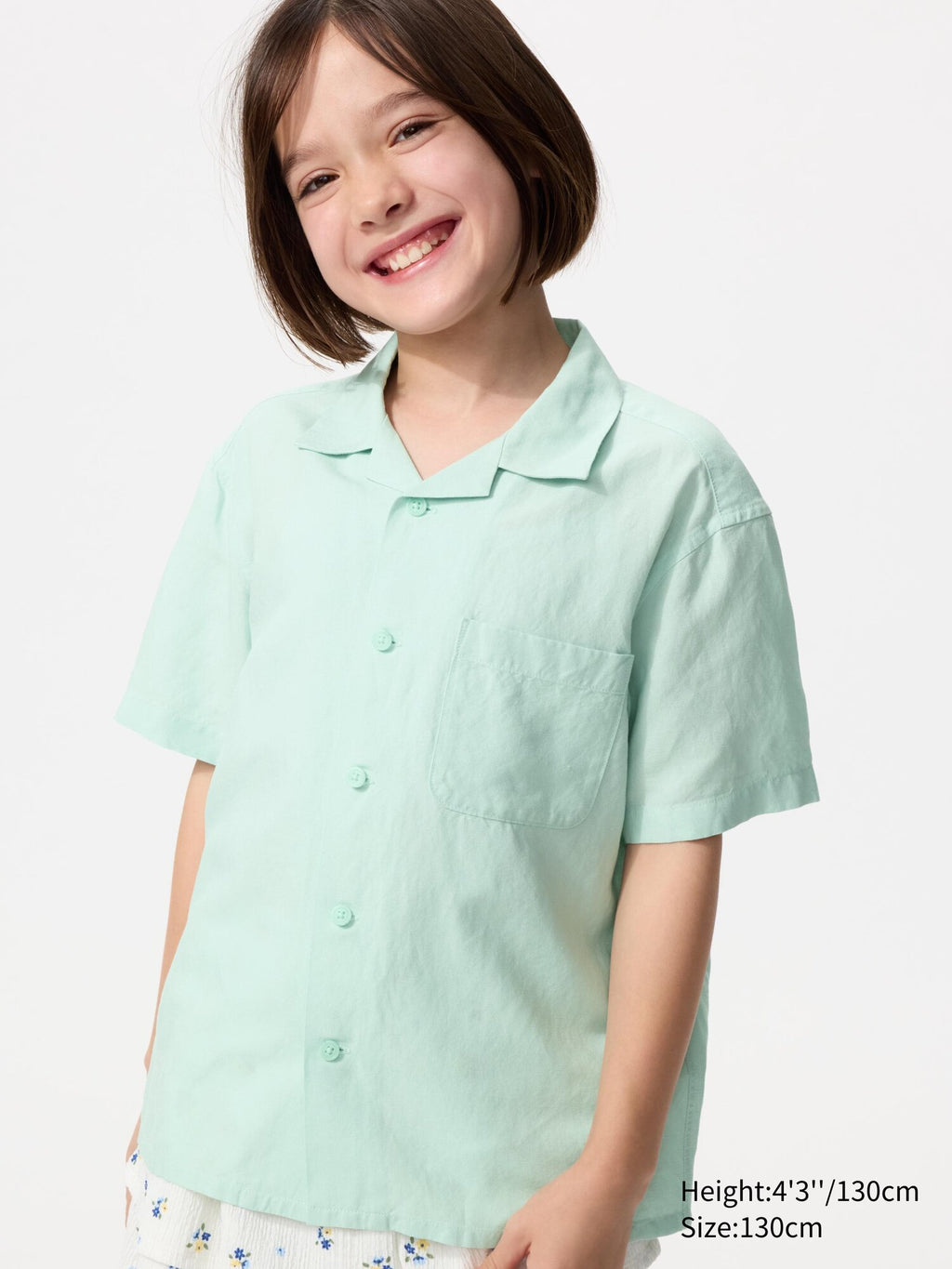 KIDS Linen Blend Open Collar Shirt Short Sleeve - image 2