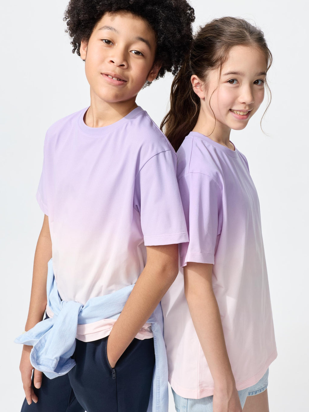 KIDS DRY-EX Crew Neck T-Shirt Print - BLUE