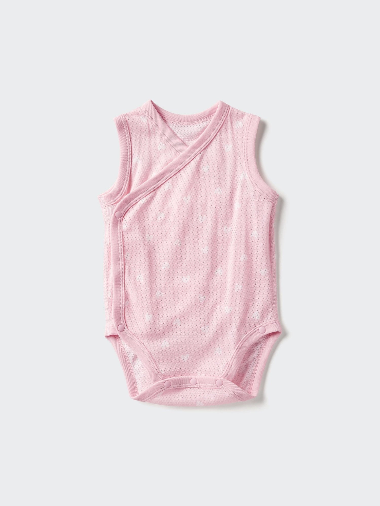 Cotton Mesh Bodysuit Sleeveless - PINK