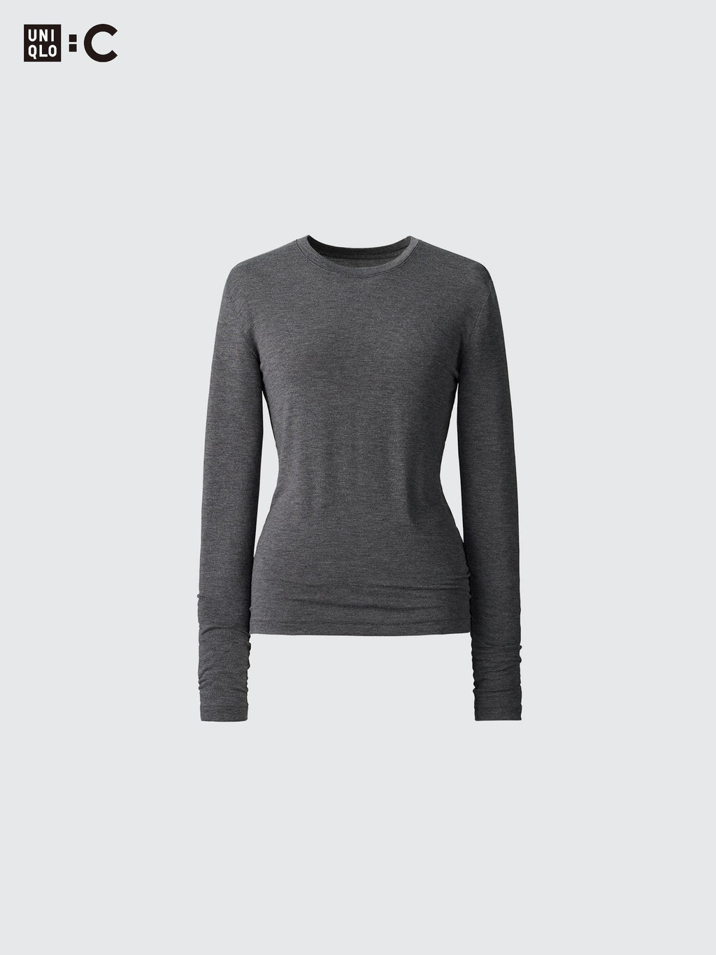 HEATTECH Extra Warm Cashmere Blend Crew Neck Long Sleeve T-Shirt - GRAY