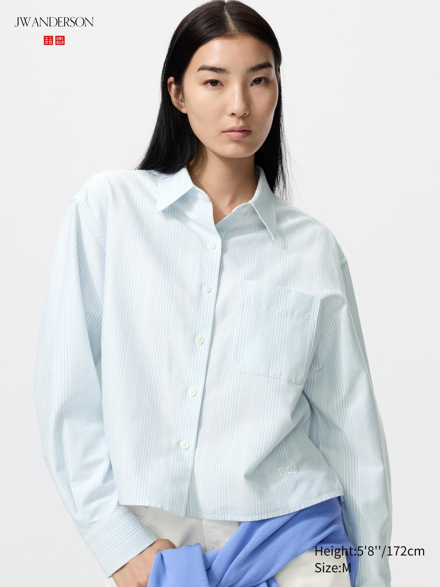 Oxford Boxy Shirt Long Sleeve Striped - PINK