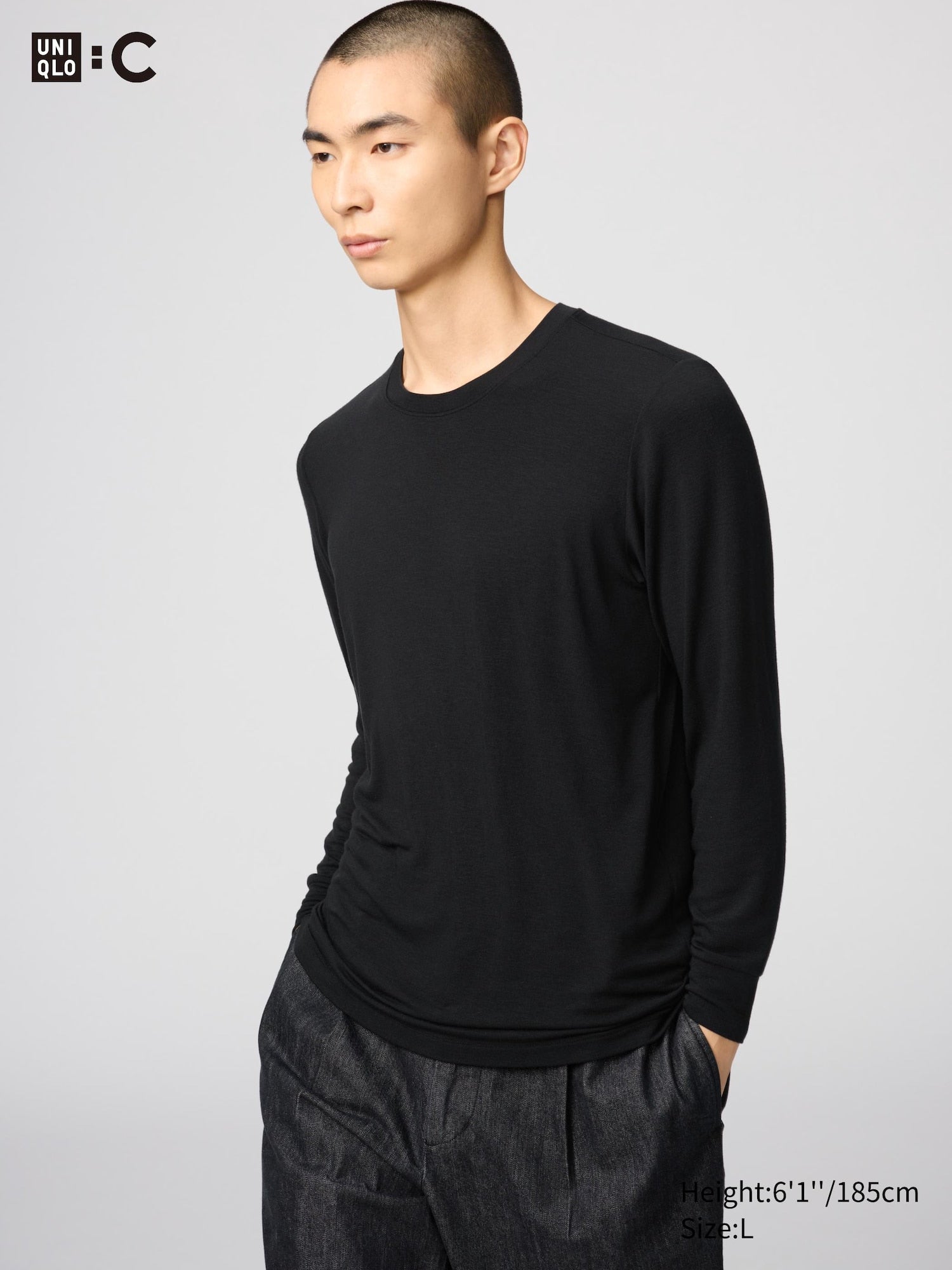 HEATTECH Extra Warm Cashmere Blend Crew Neck T-Shirt - GRAY