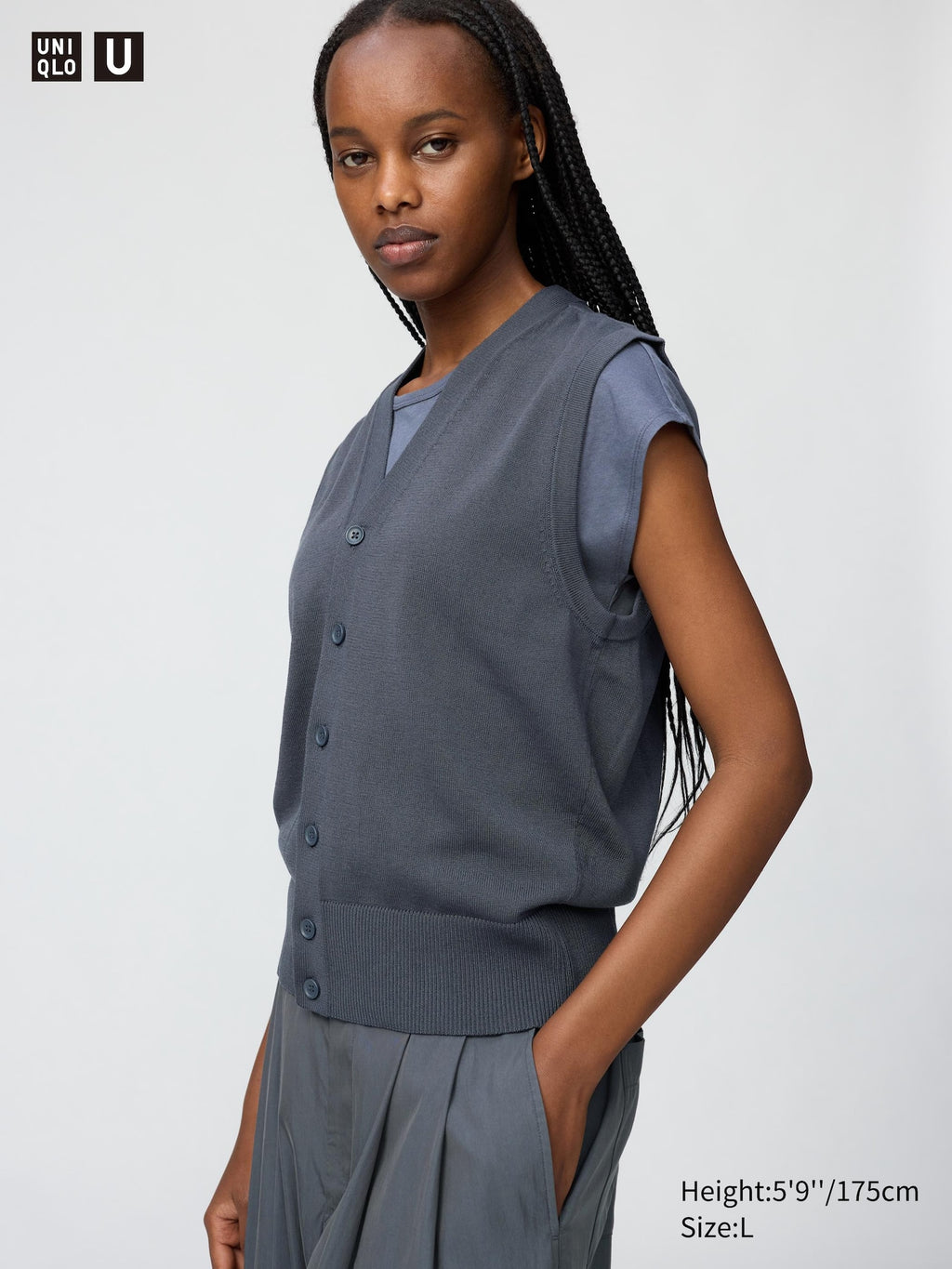 Washable Button Down Knitted Vest - image 2