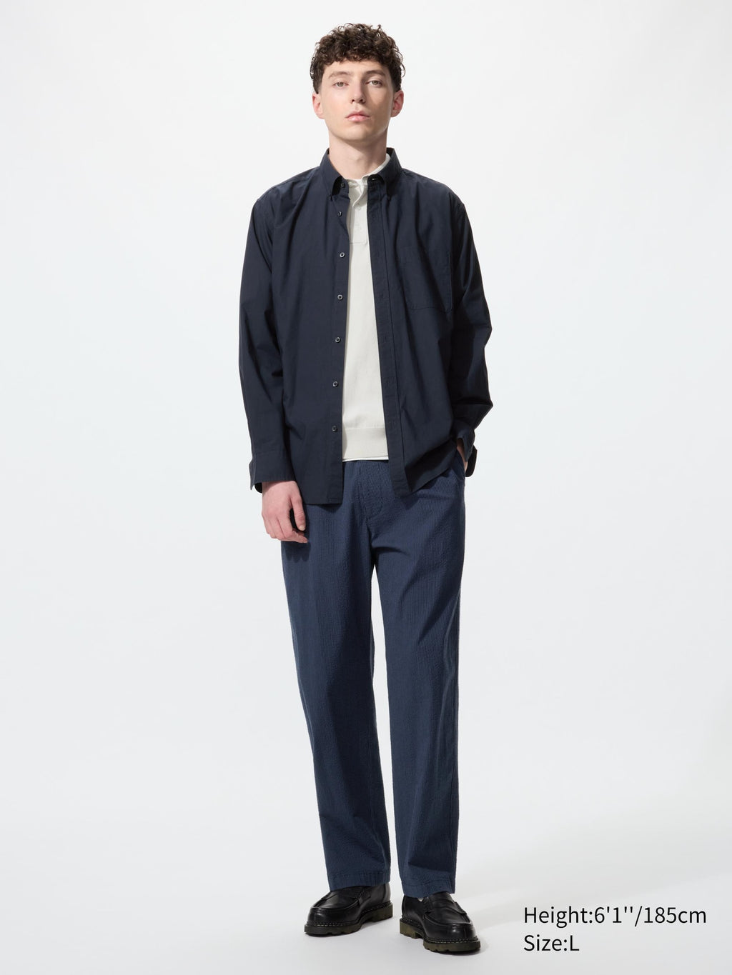 Stretch Easy Ankle Pants Seersucker - BLUE