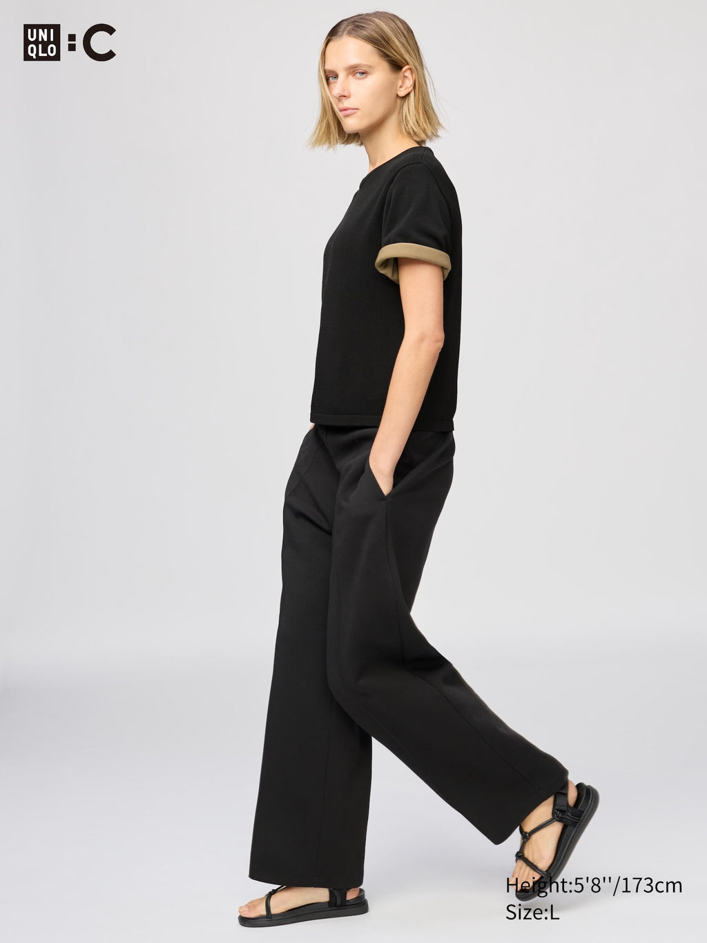 Sweat Straight Pants (Regular Length) - GRAY