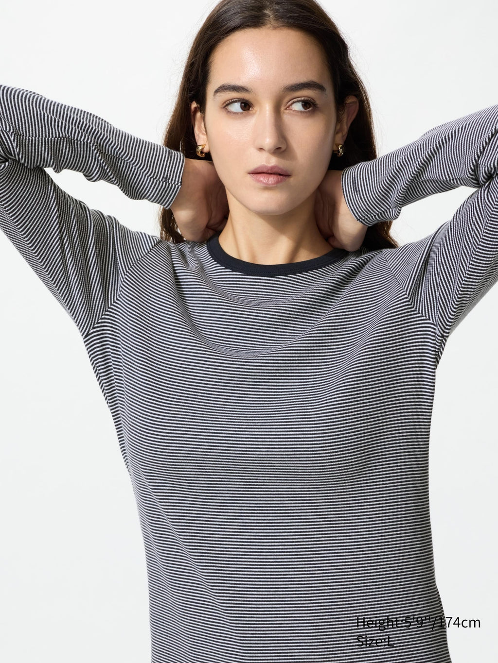 Soft Ribbed T Long Sleeve Striped - OFF WHITE