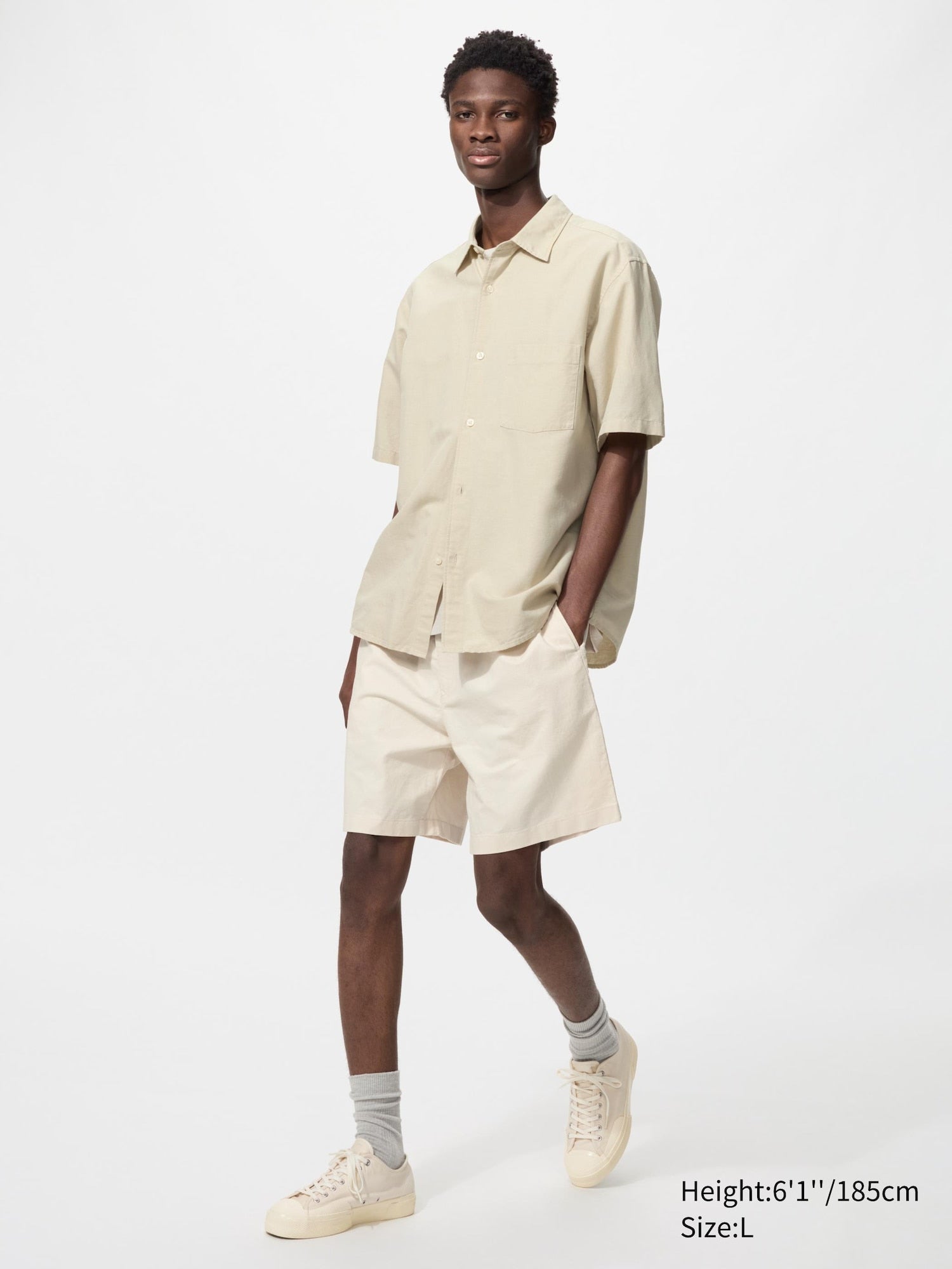 Linen Blend Easy Shorts - BLACK