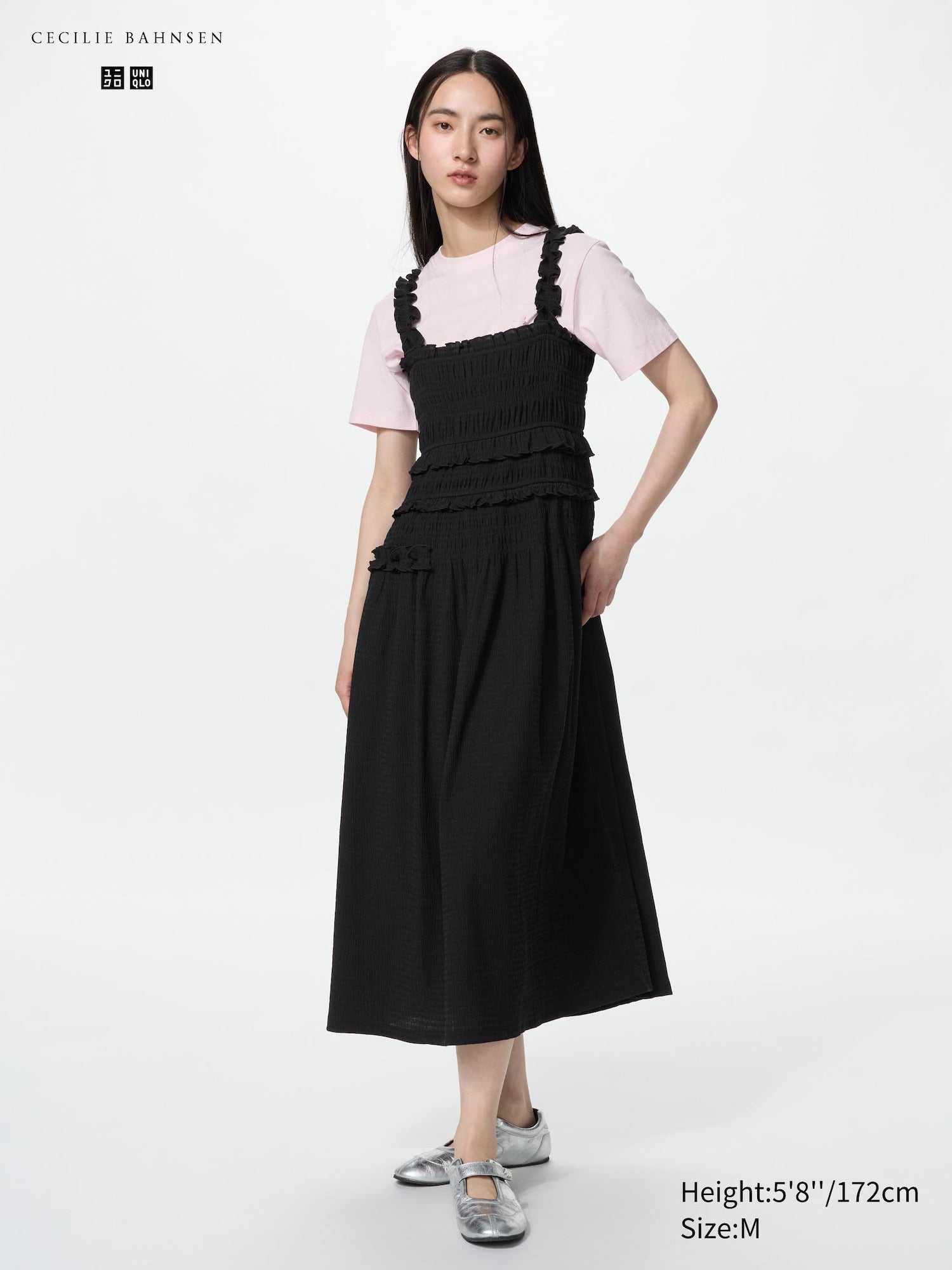 Shirring Dress - BLACK