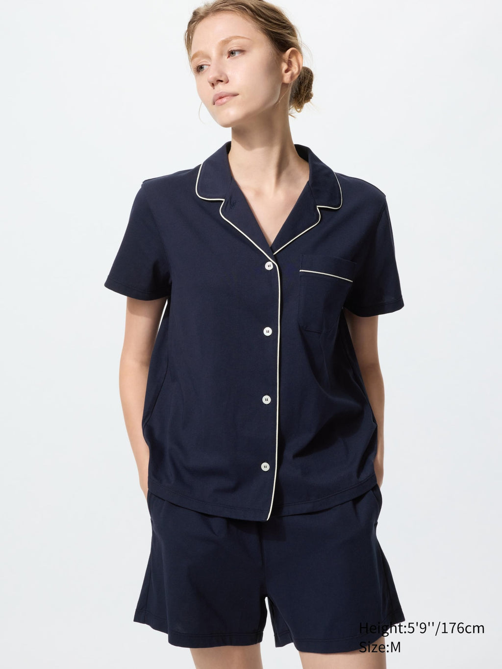 AIRism Cotton Pajamas Short Sleeve - OFF WHITE