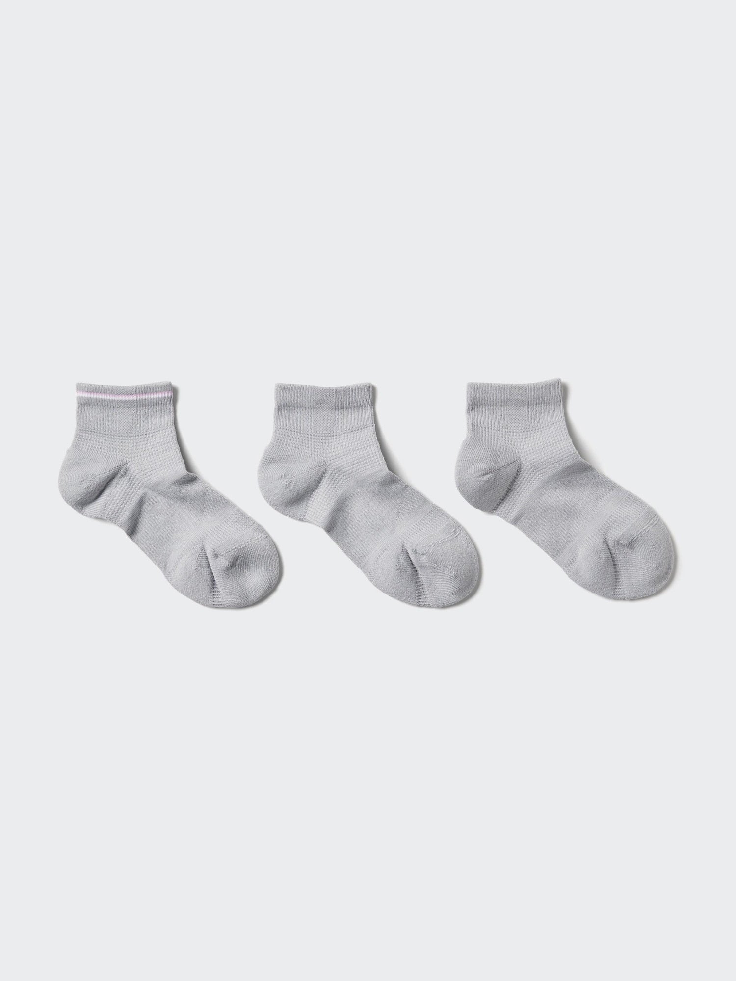 Short Socks 3 Pairs Pile Line - GRAY