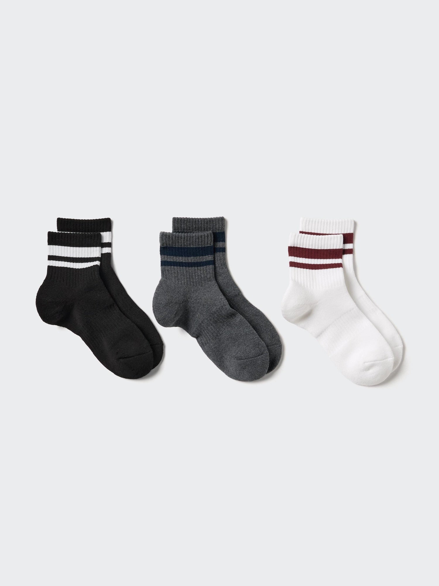 Socks 3 Pairs Crew Pile Line - NATURAL