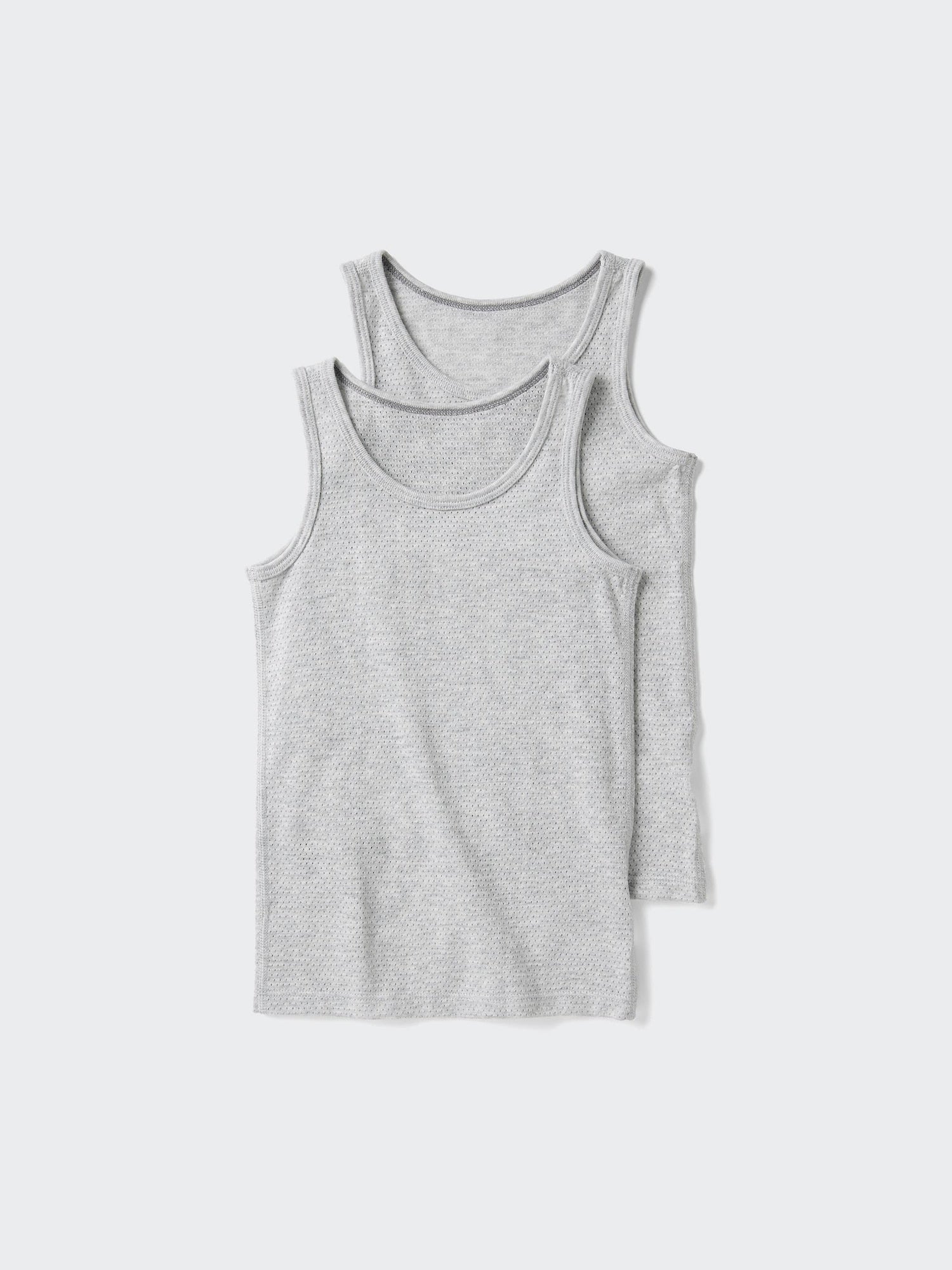 Cotton Mesh Tank Top 2 Pairs Striped - PINK